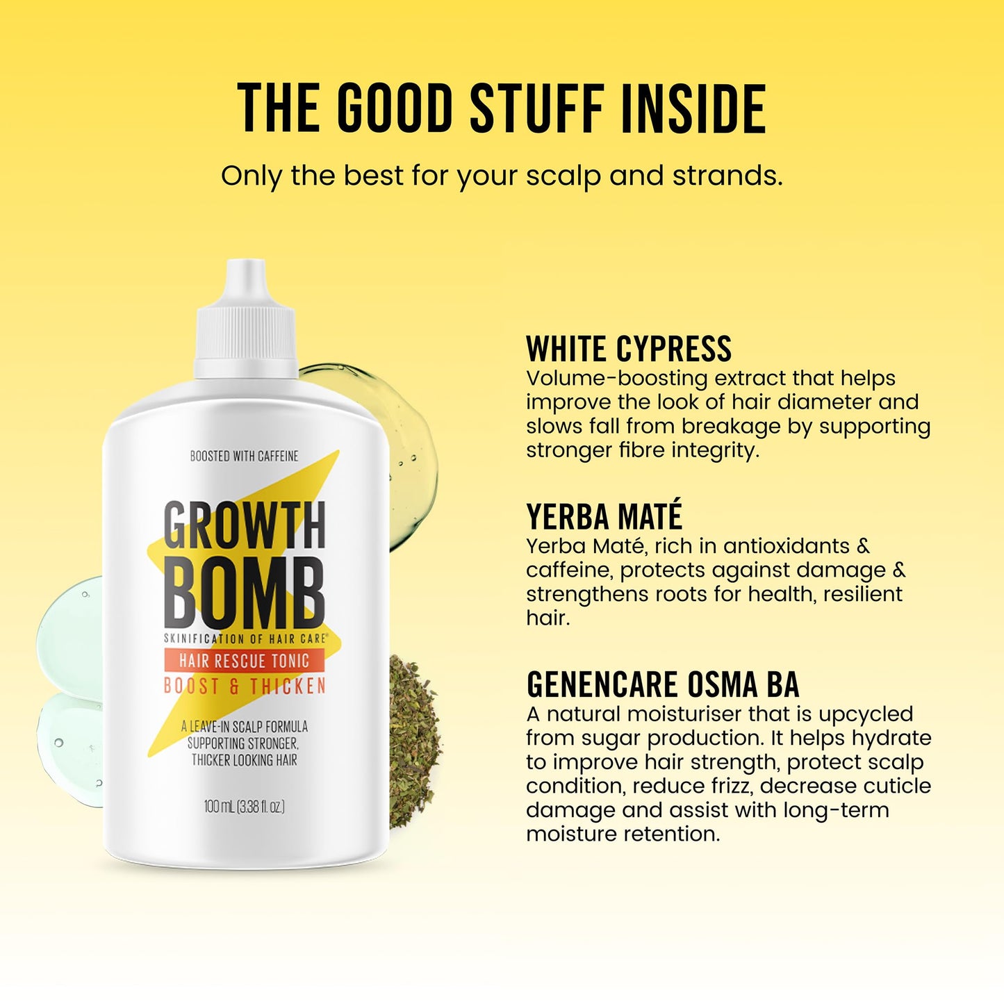 Leave in hair rescue tonic liquid drops for daily root application