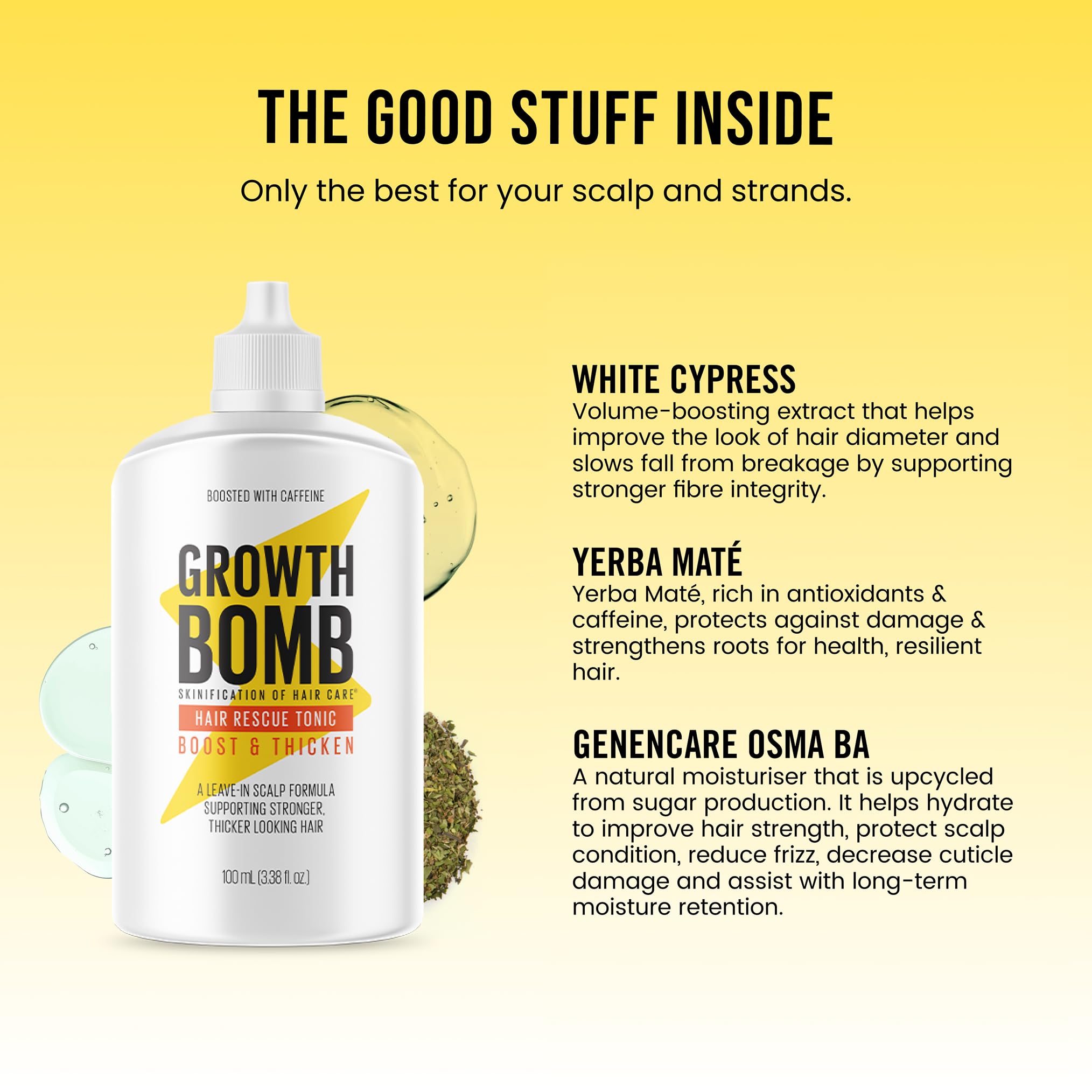 Leave in hair rescue tonic liquid drops for daily root application