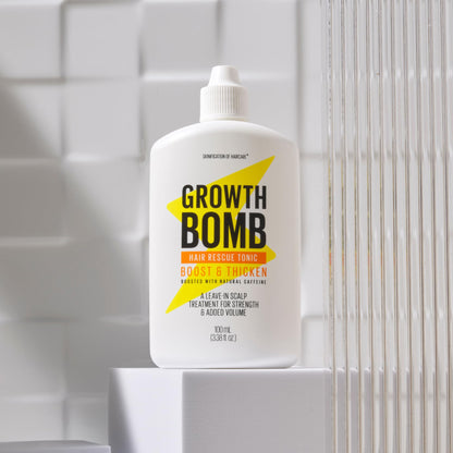 Growth Bomb plant based botanical hair serum back label directions