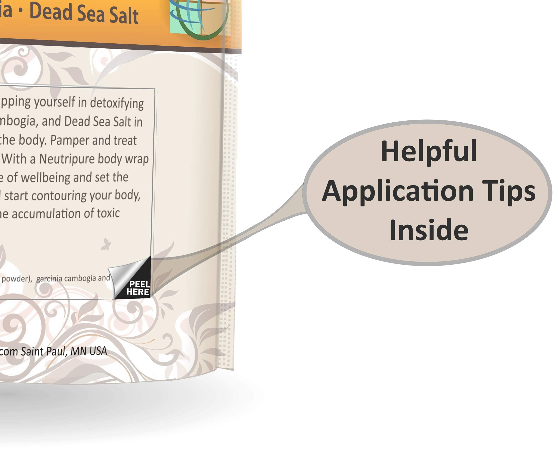 In-use demonstration of the plastic wrap method with Neutripure contouring powder treatment.