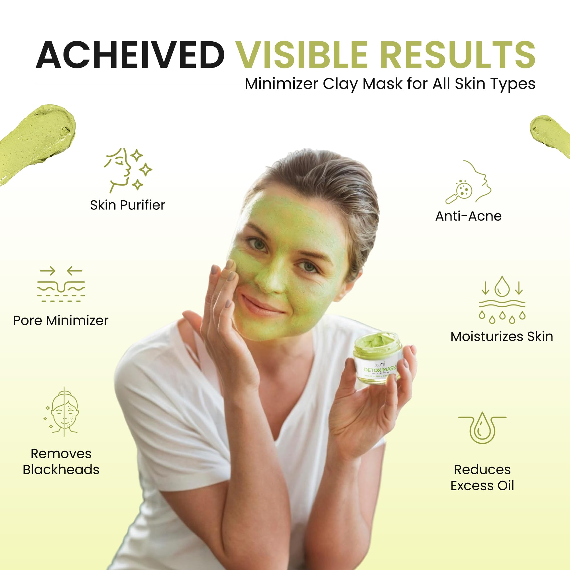 Teami Detox Face Mask packaging showing organic matcha and lemongrass ingredients