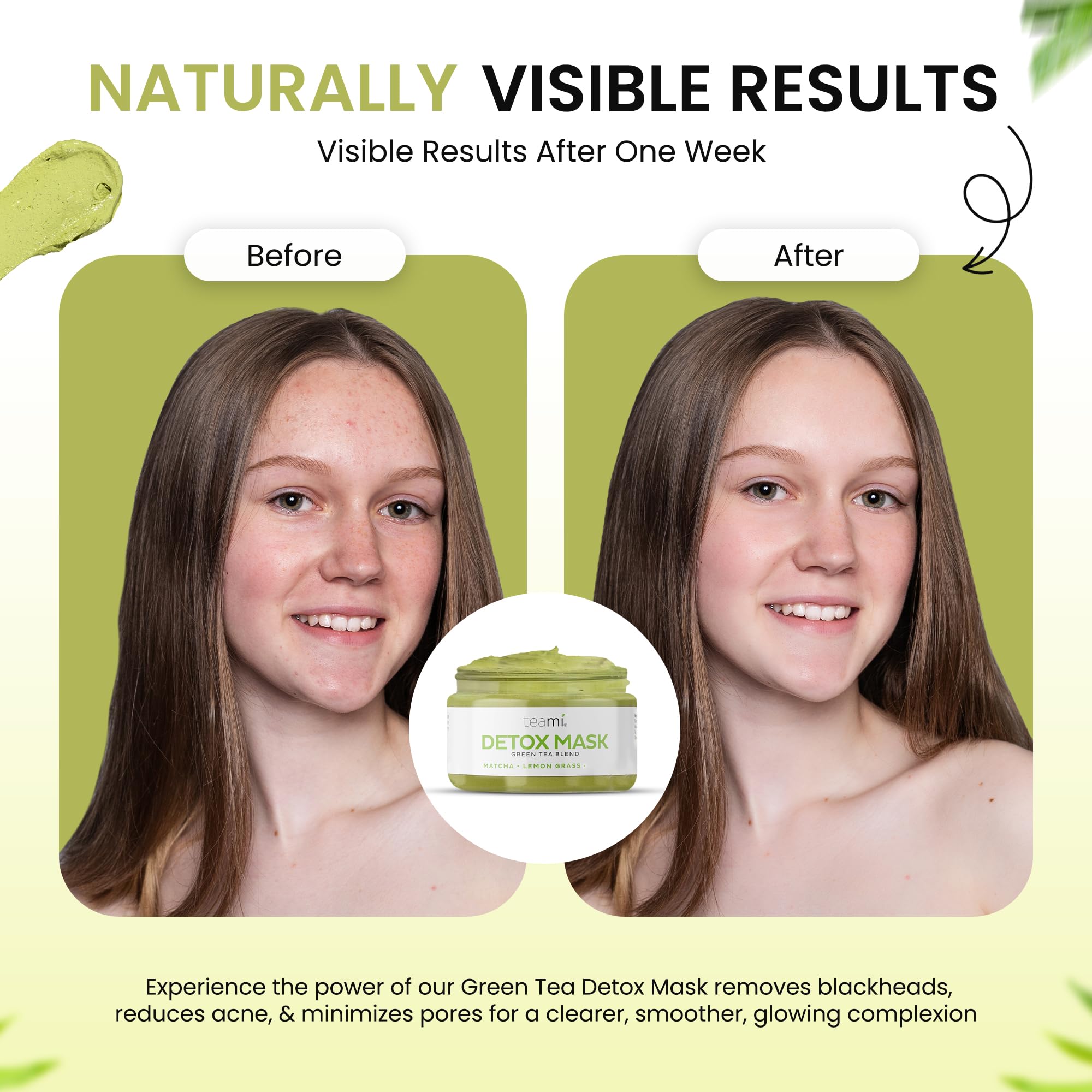 Close up of Teami Green Tea Detox Mask formula for deep cleaning