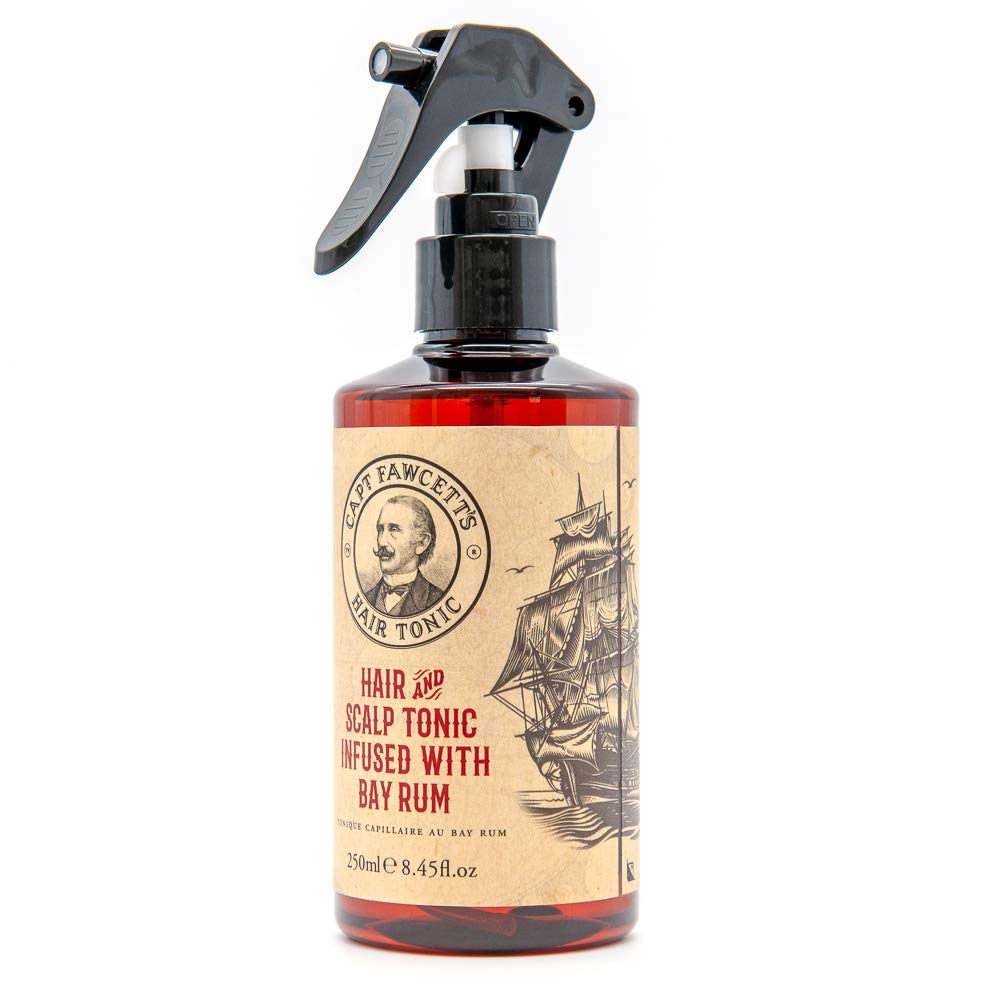 Captain Fawcett imported hair and scalp spray tonic for professional barbershop styling