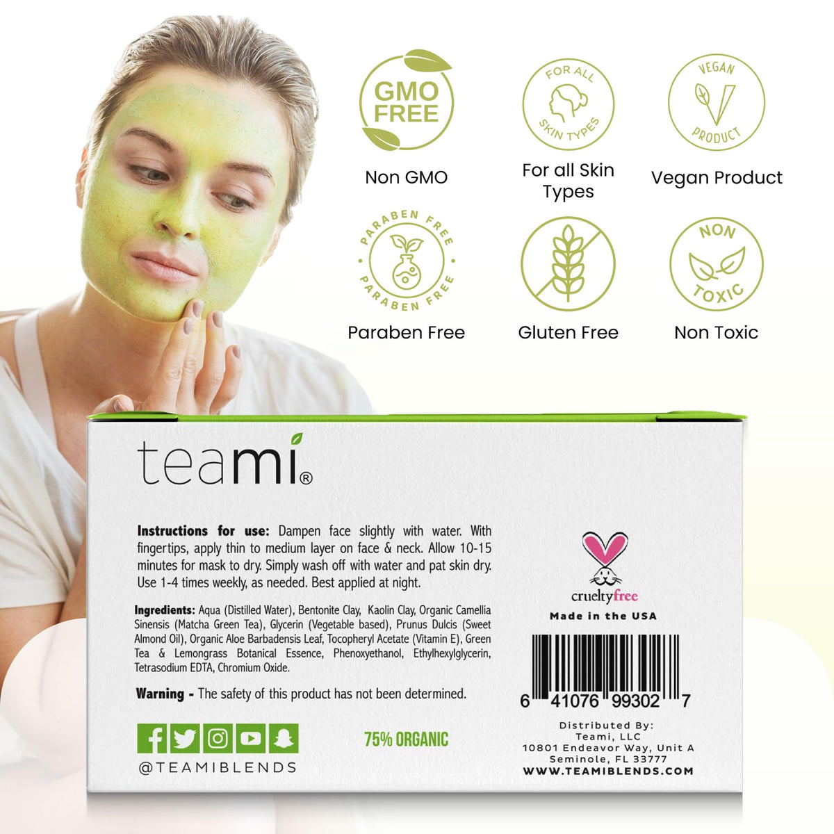 Teami green tea detox face mask lifestyle product display