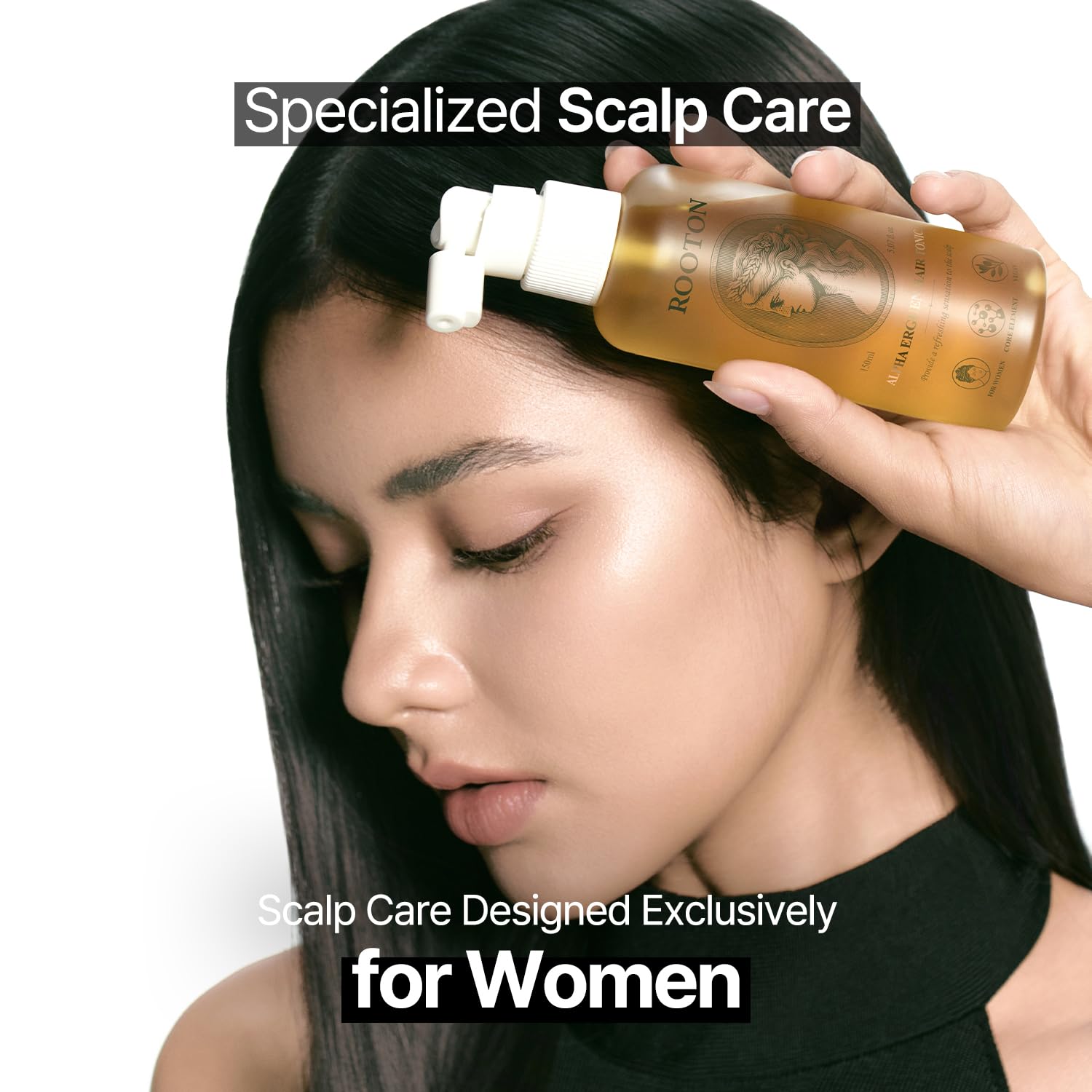 Vegan certified cooling hair essence packaging showing directions and ingredients