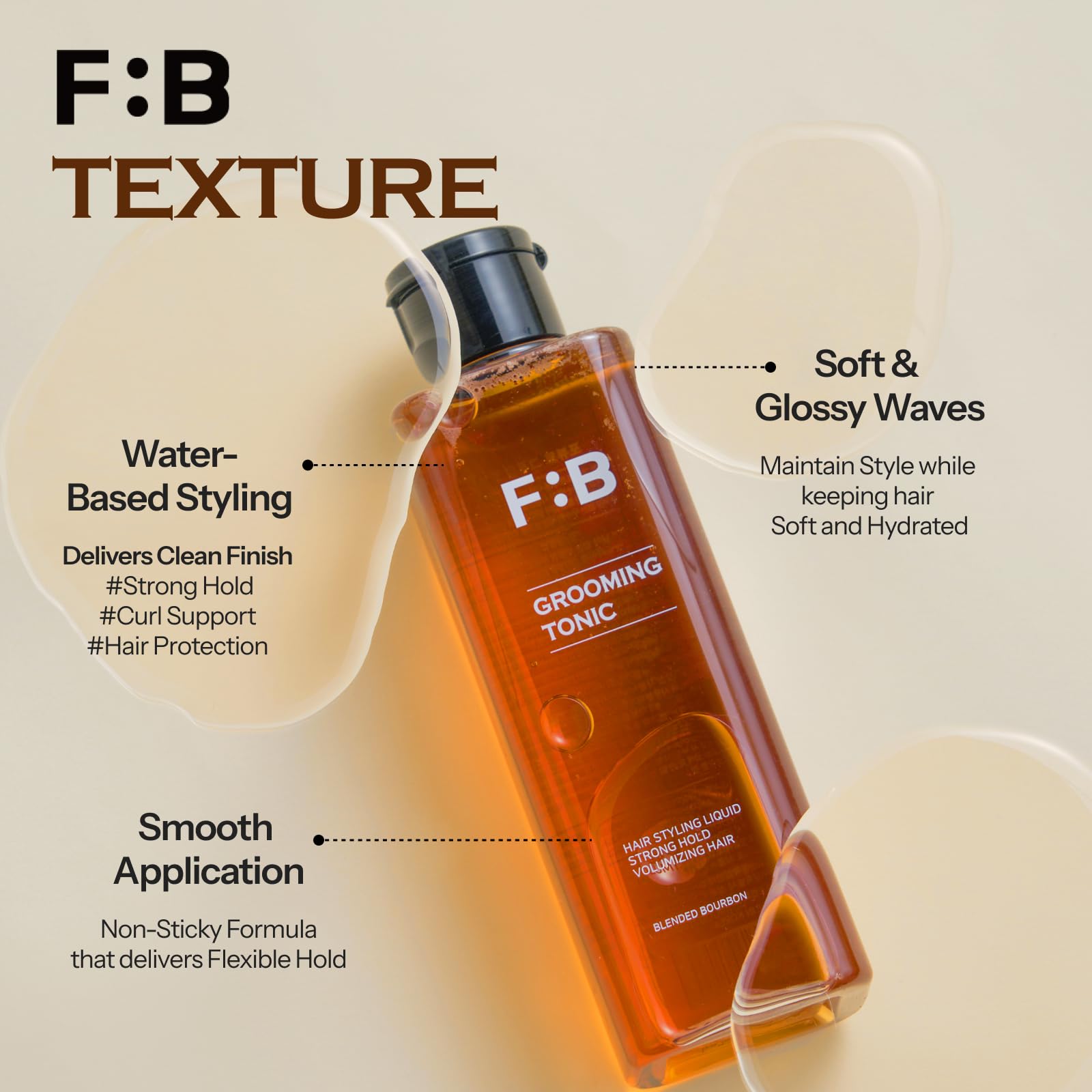 Imported FORBEAUT men grooming tonic showing packaging texture and woody citrus scent details