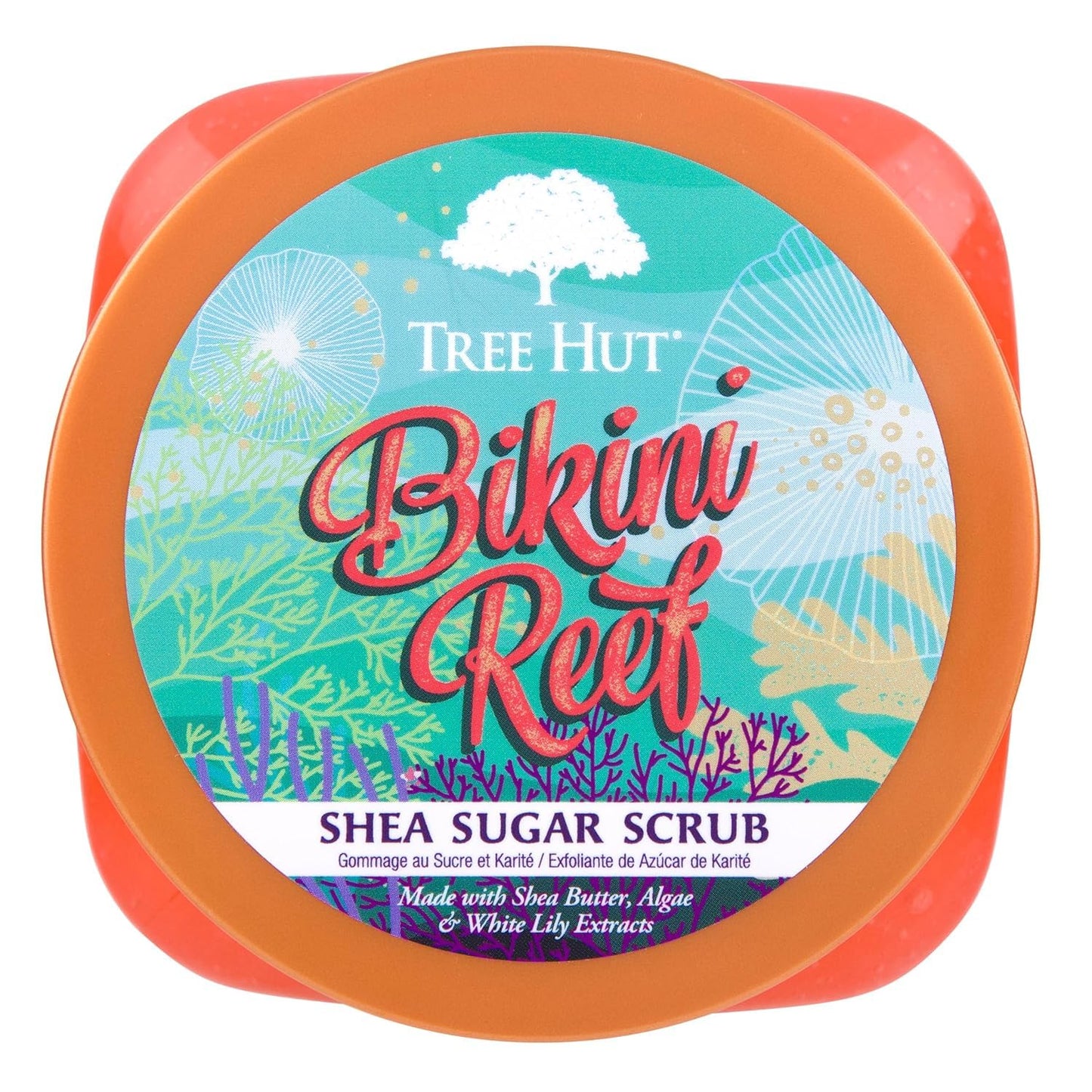 Tree Hut vanilla body exfoliator jar showing product texture