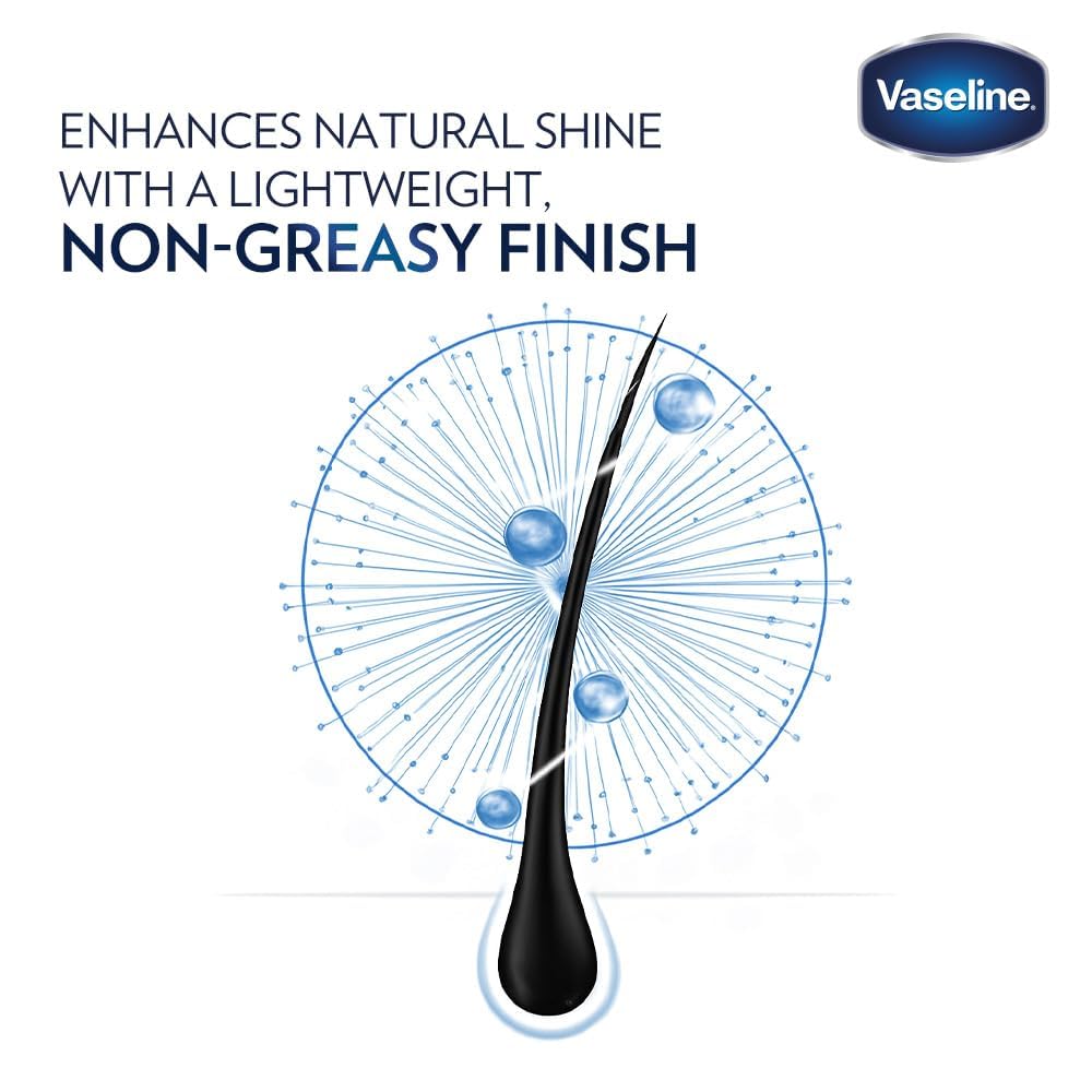 Authentic USA sourced Vaseline intensive care hair grooming oil for dry scalp relief.