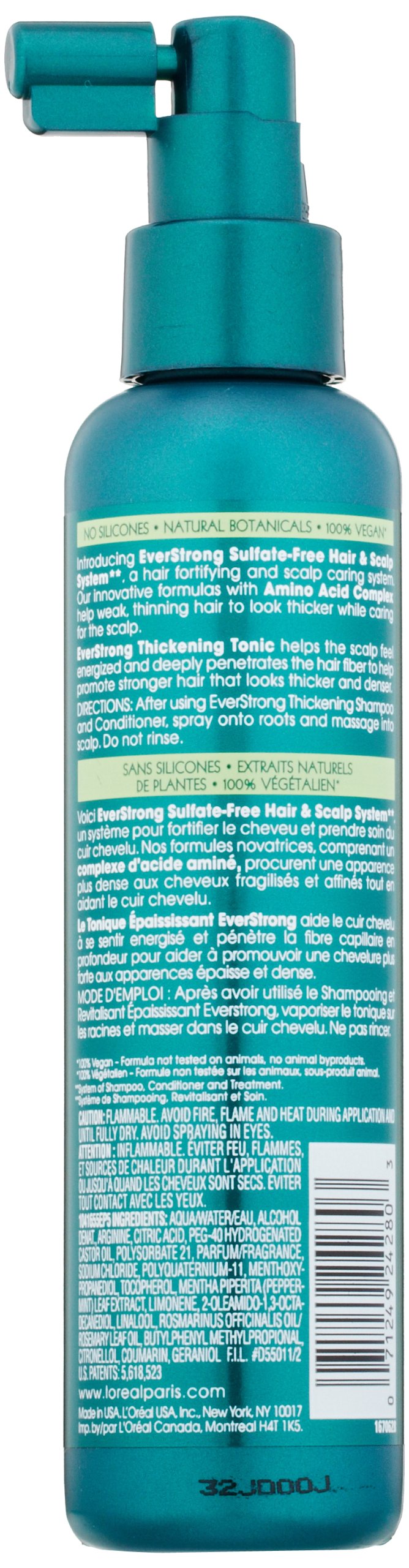 Sulfate-free L'Oreal hair thickening spray with Amino Acid Complex for thinning hair treatment