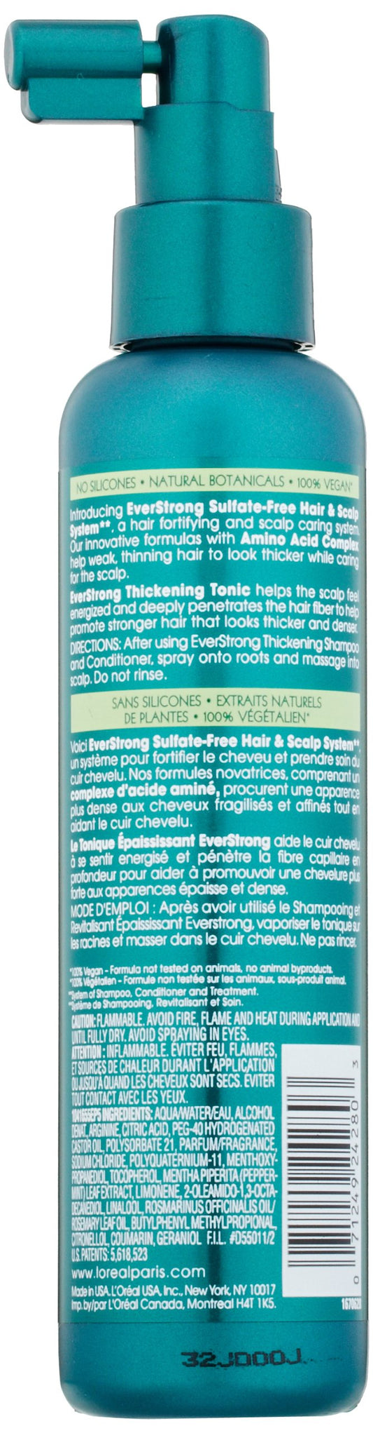 Sulfate-free L'Oreal hair thickening spray with Amino Acid Complex for thinning hair treatment