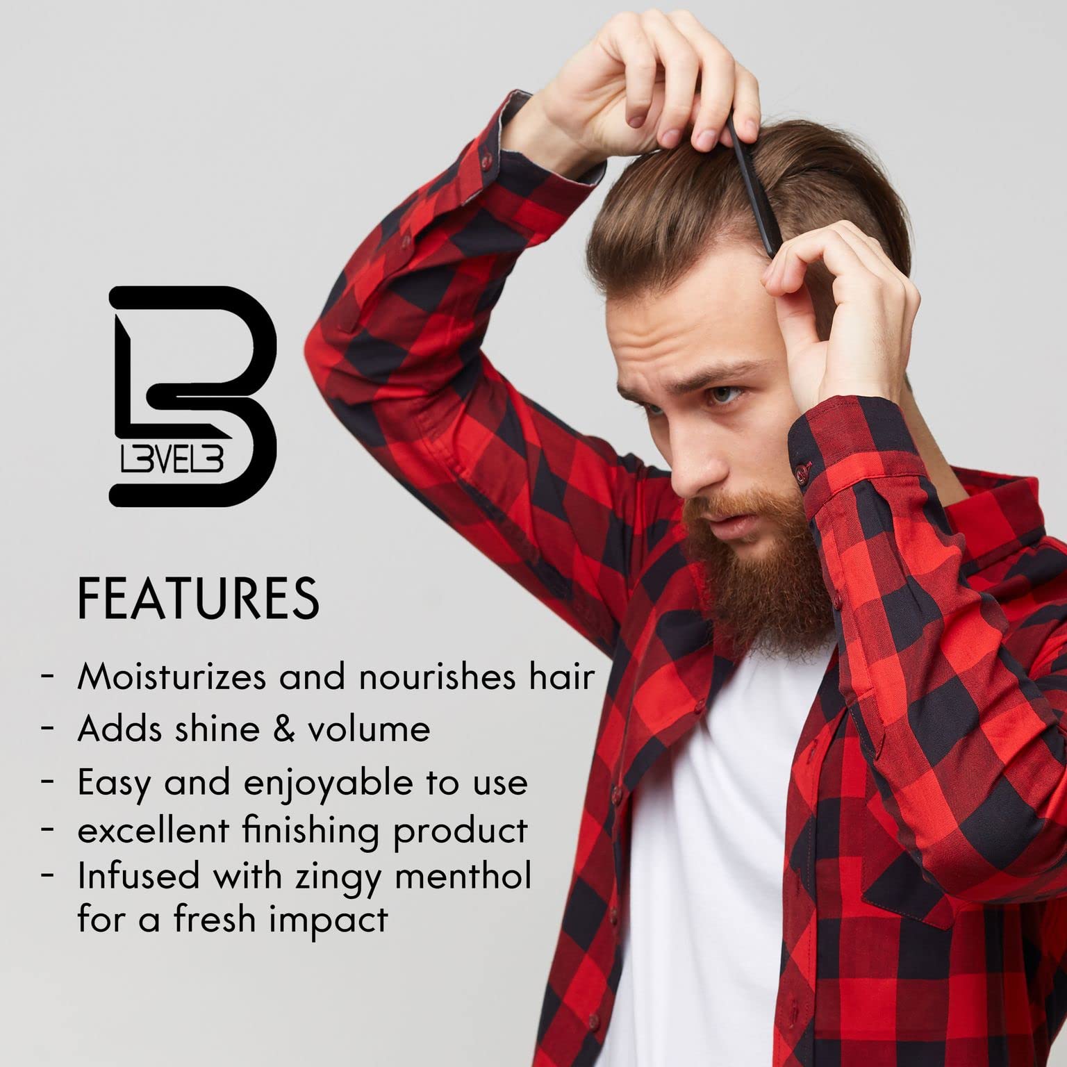 Side view of Level 3 professional salon hair liquid tonic infused with cooling menthol.