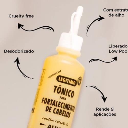 Gota Dourada Tonico para Fortalecimento de cabelos showing the precise applicator tip for scalp application