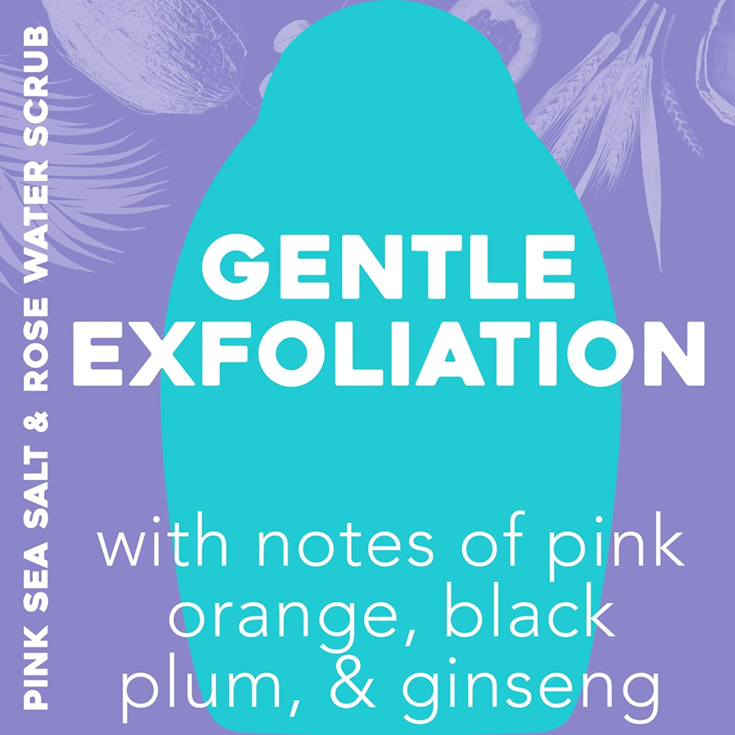 OGX gentle daily exfoliating body wash for sensitive skin showing product details