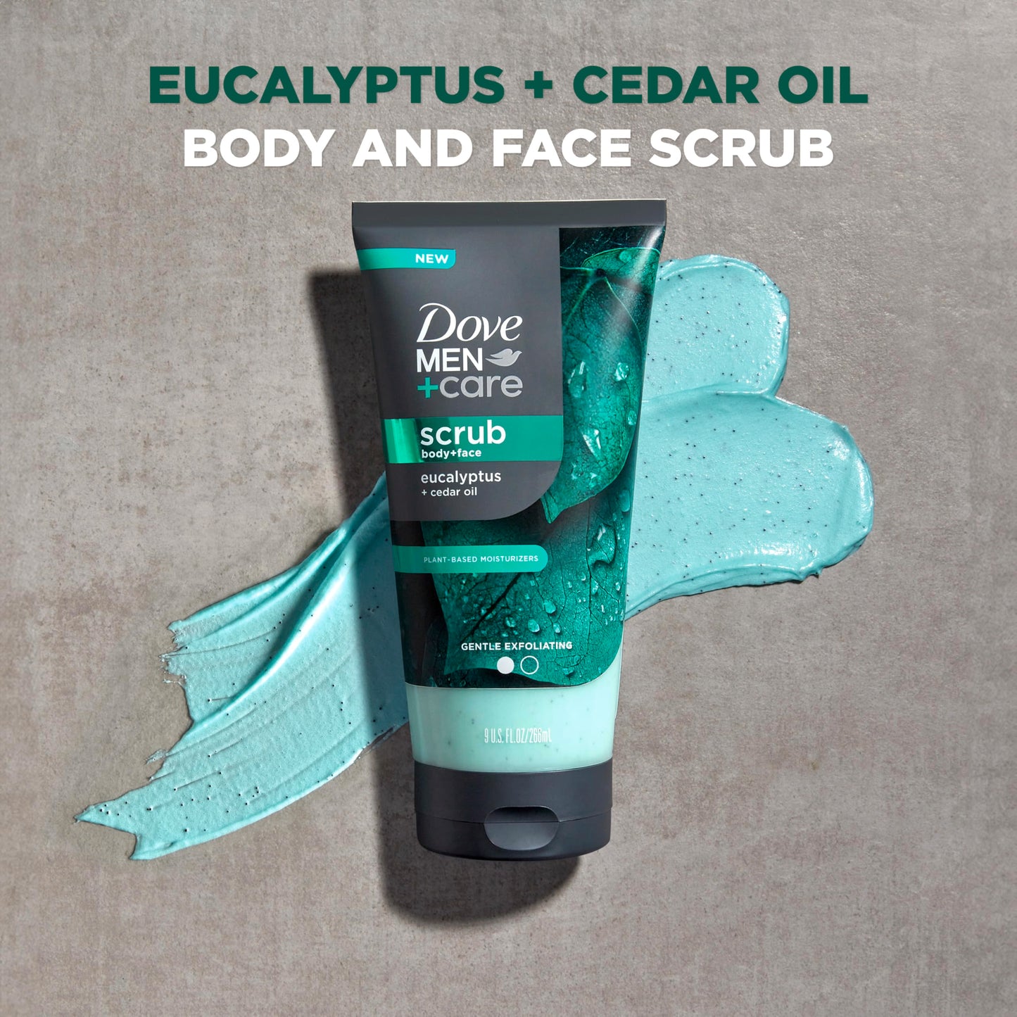 Sulfate free Dove Men grooming scrub for face and body skin exfoliation