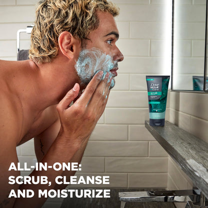 Authentic USA imported Dove Men skin care nourishing scrub bottle back panel