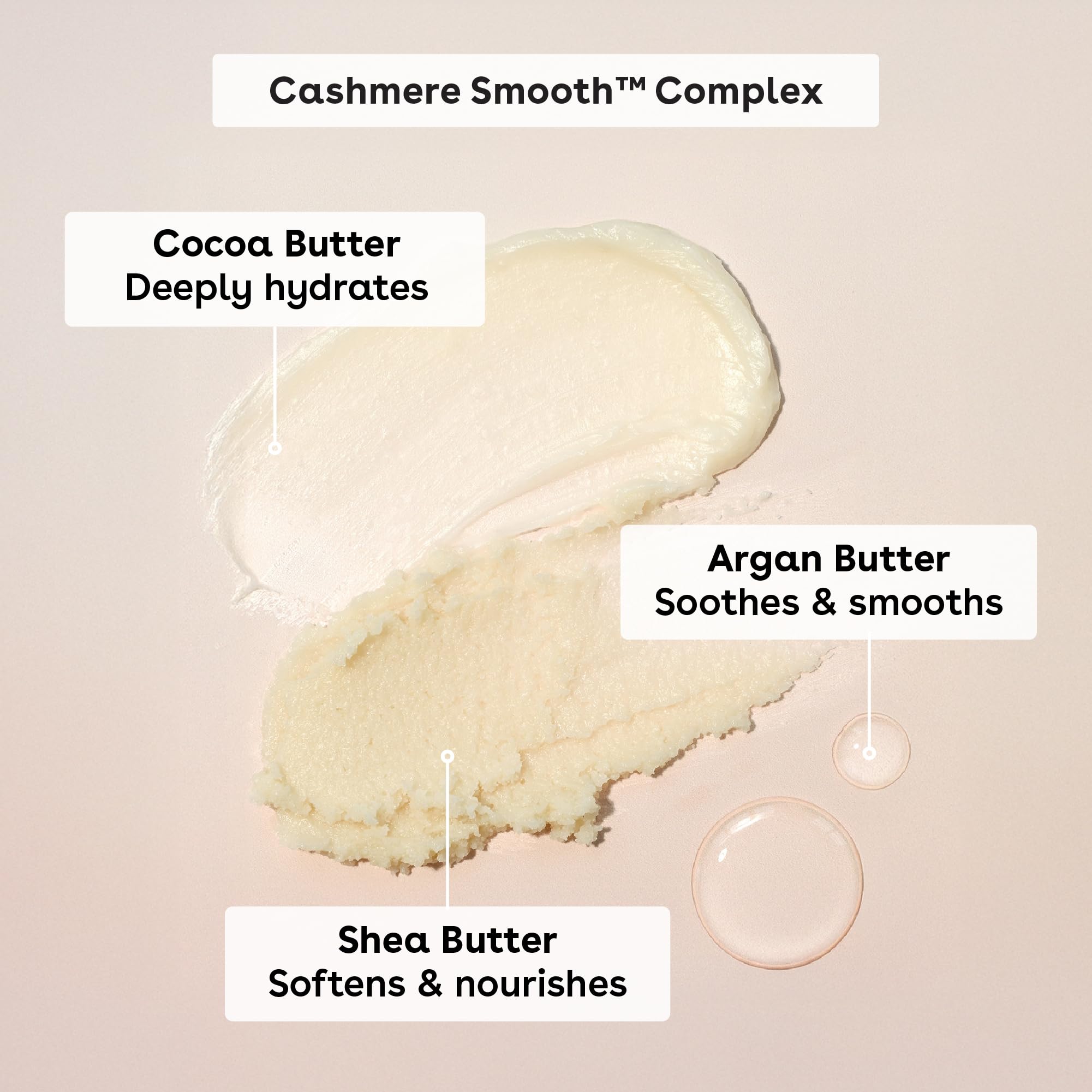 Close up of Eos Vanilla Cashmere scrub packaging details.