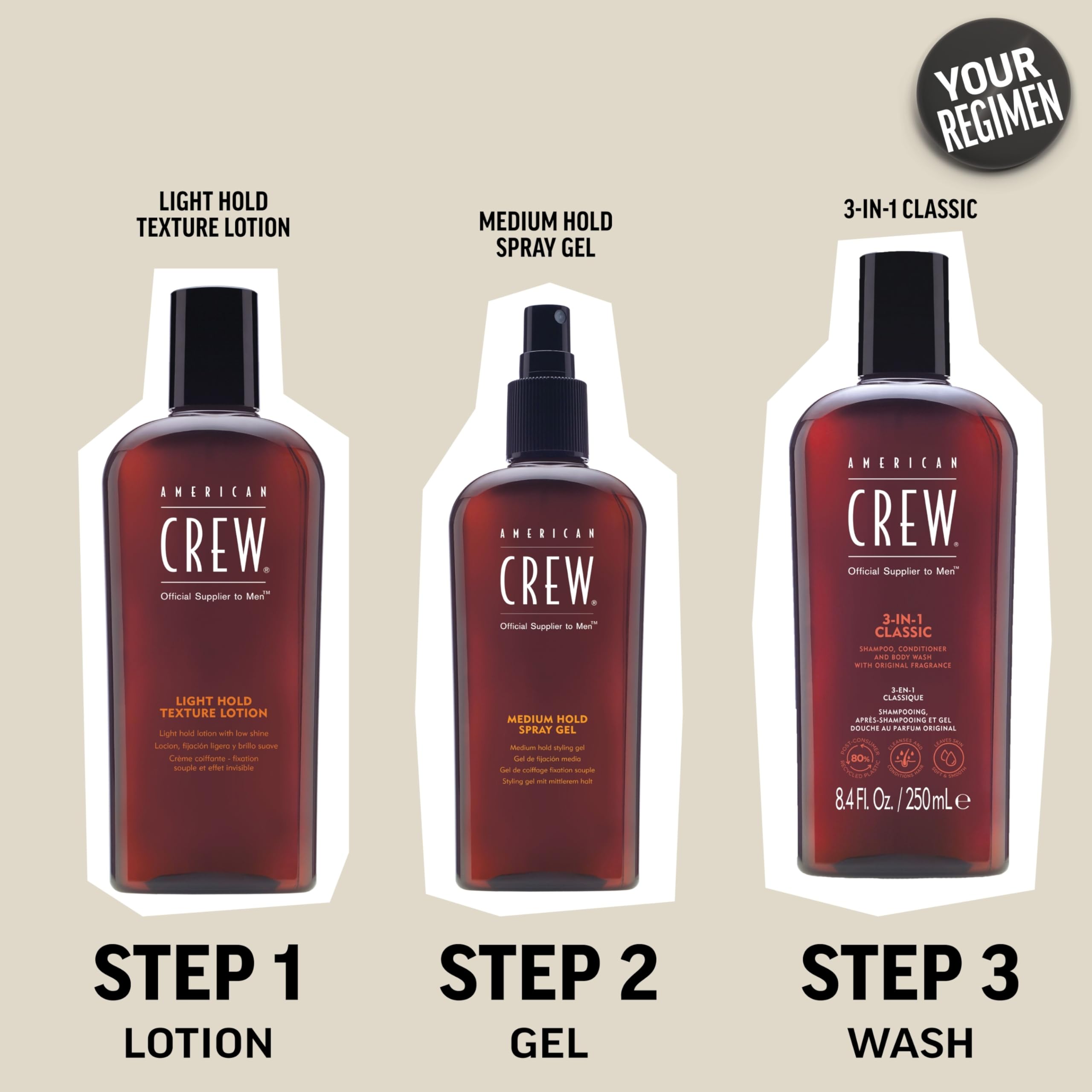 Authentic American Crew imported salon grade priming tonic packaging