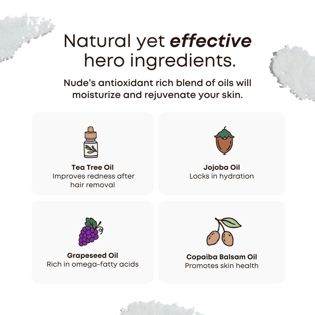Bushbalm Nude 236ml container showing ingredient facts
