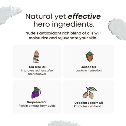 Bushbalm Nude 236ml container showing ingredient facts