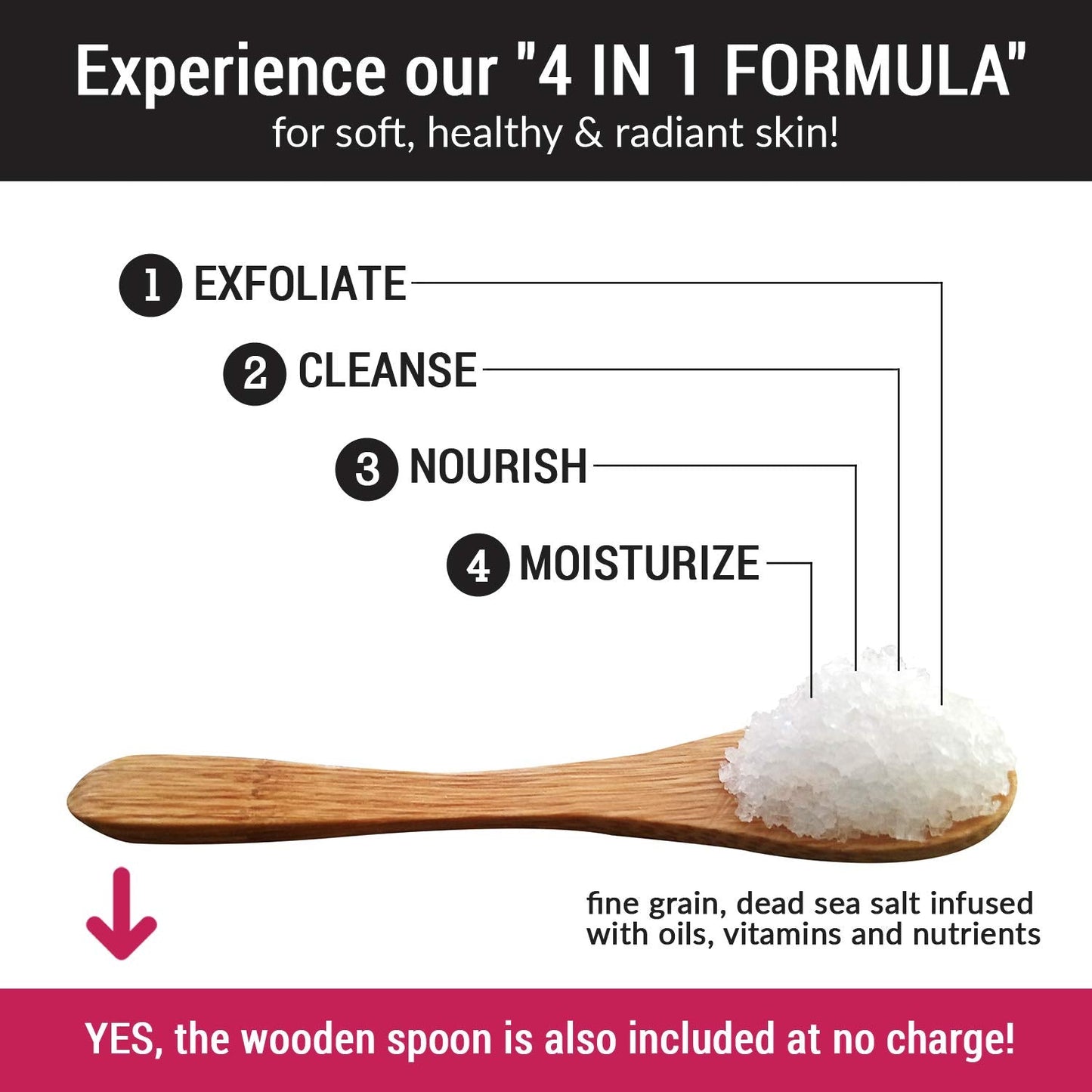 Applying coconut body scrub to skin with natural loofah
