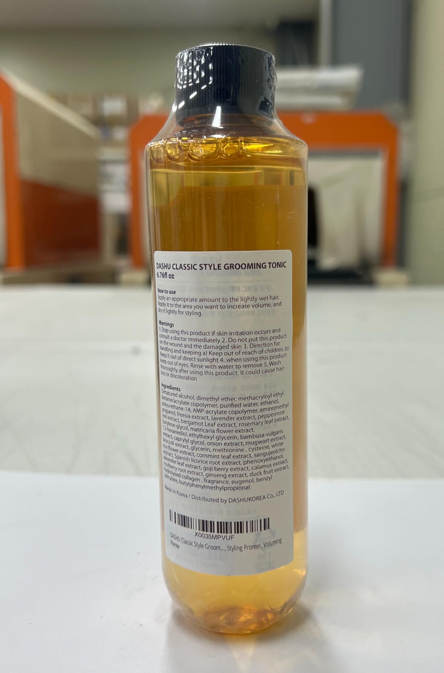 DASHU premium hair and scalp care treatment bottle side angle