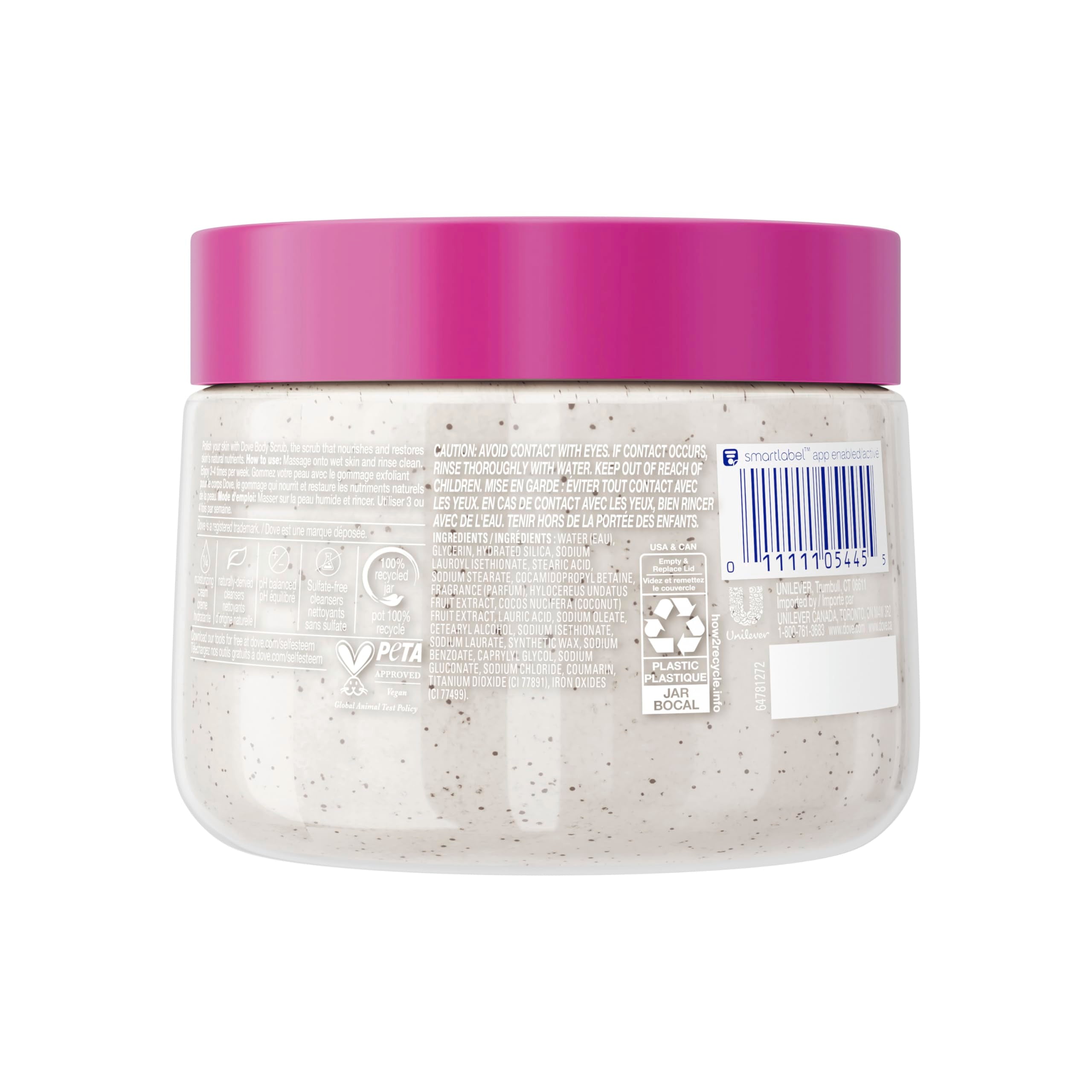 Dove exfoliating body polish showing the rich creamy texture closeup