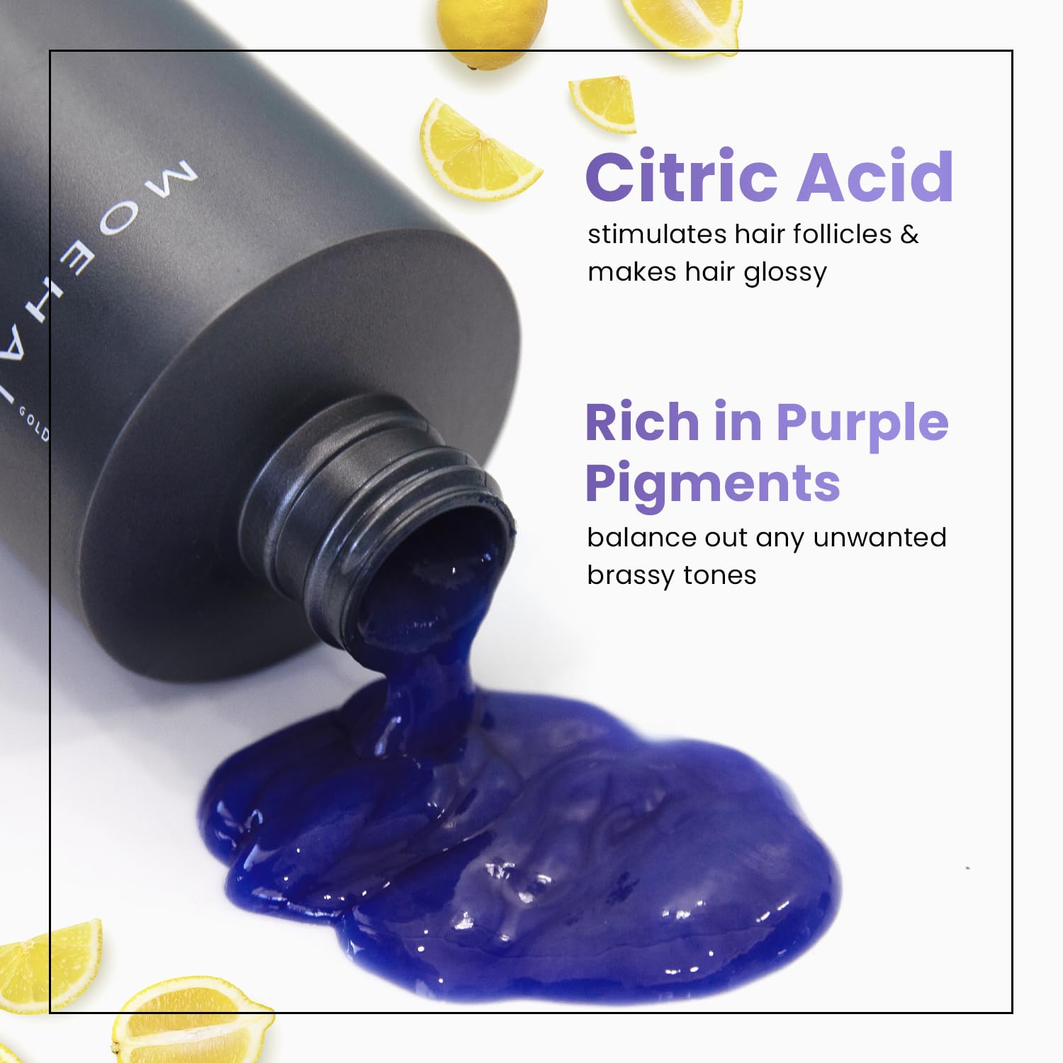 Moehair silver hair toner liquid purple pigment formula for brassy hair