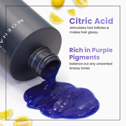 Moehair silver hair toner liquid purple pigment formula for brassy hair