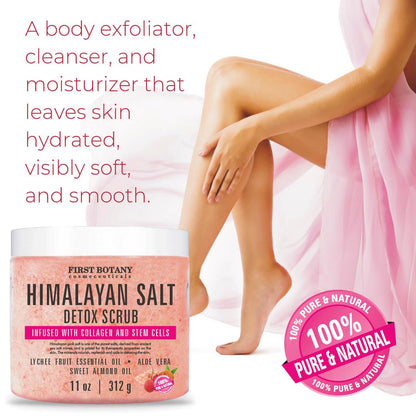 First Botany detox scrub with collagen and stem cells packaging