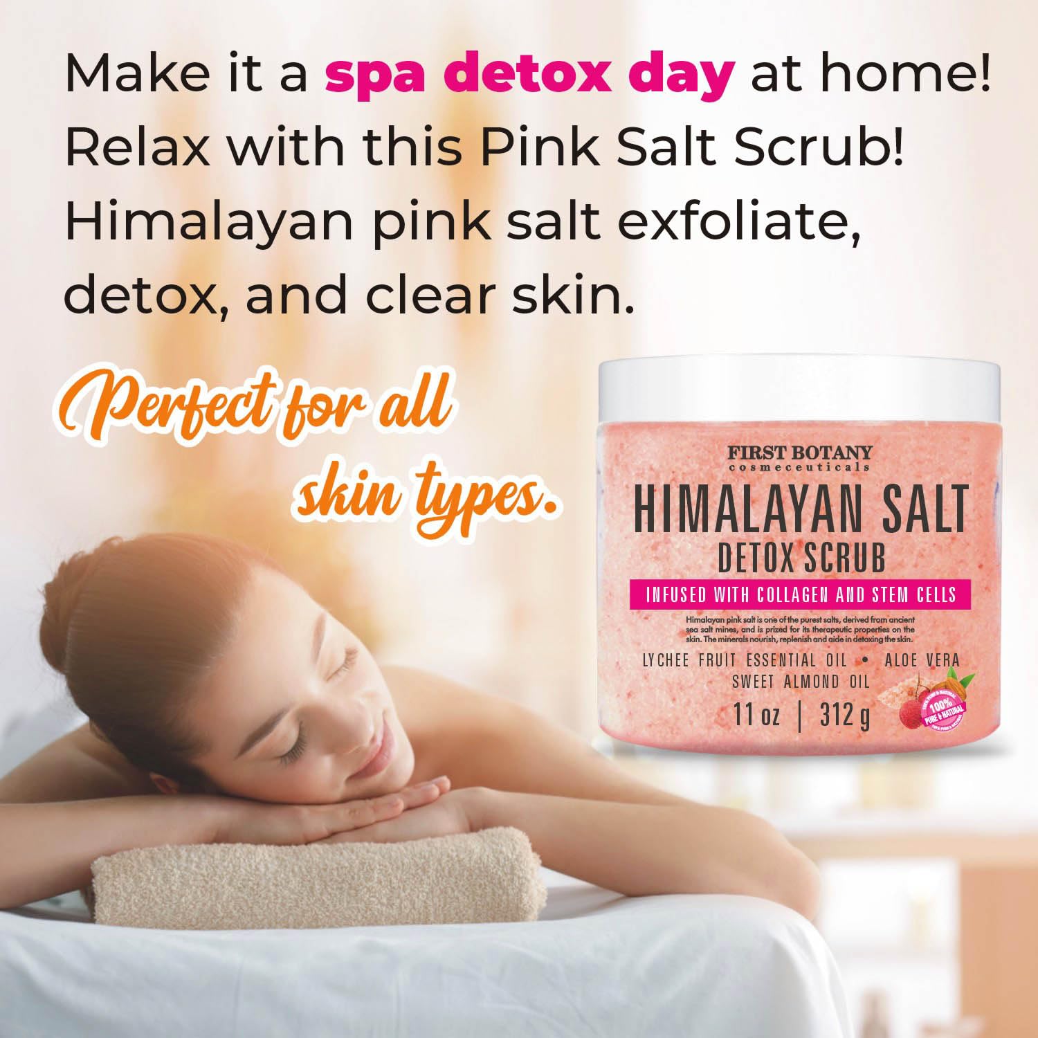 First Botany natural pink salt moisturizing body exfoliator
