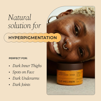 Natural turmeric exfoliating scrub texture showing sea salt grains