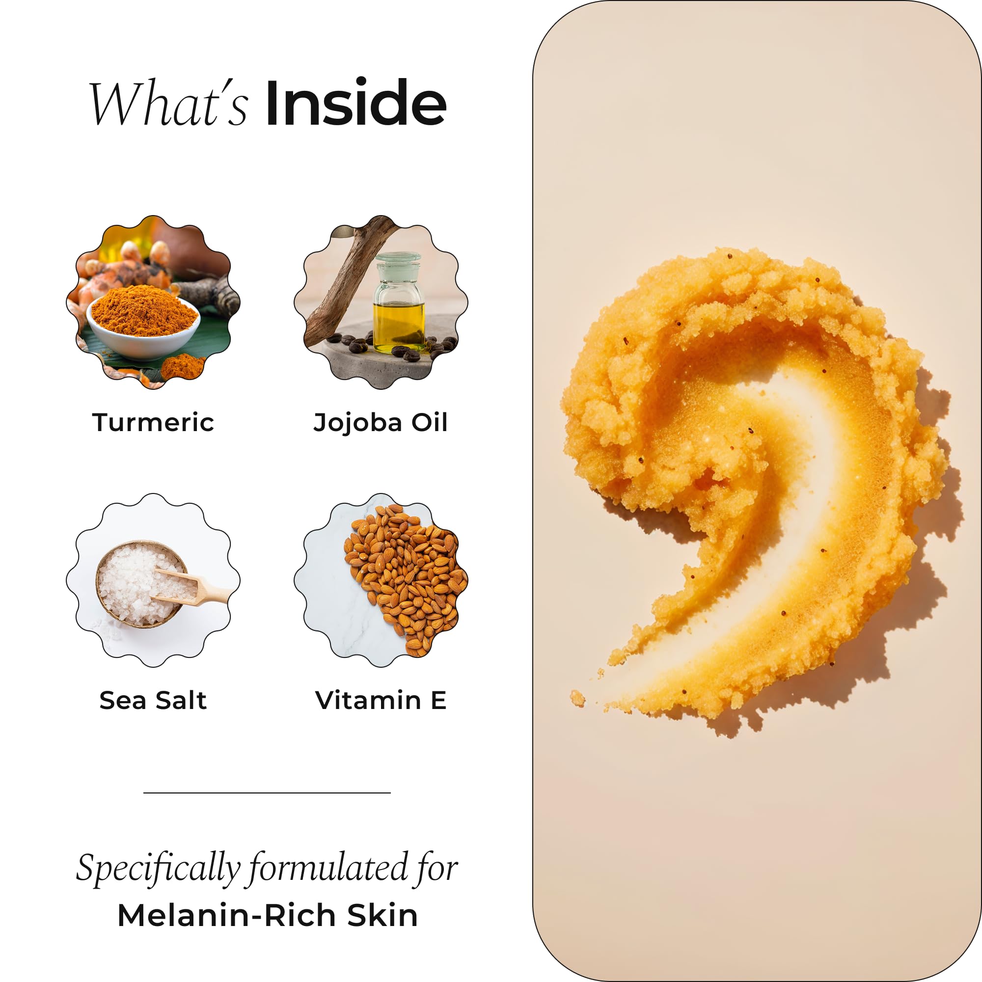 Authentic USA imported turmeric face scrub packaging overview