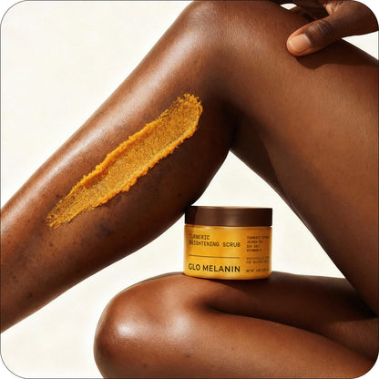 GLO Melanin hyperpigmentation treatment scrub lid and label details