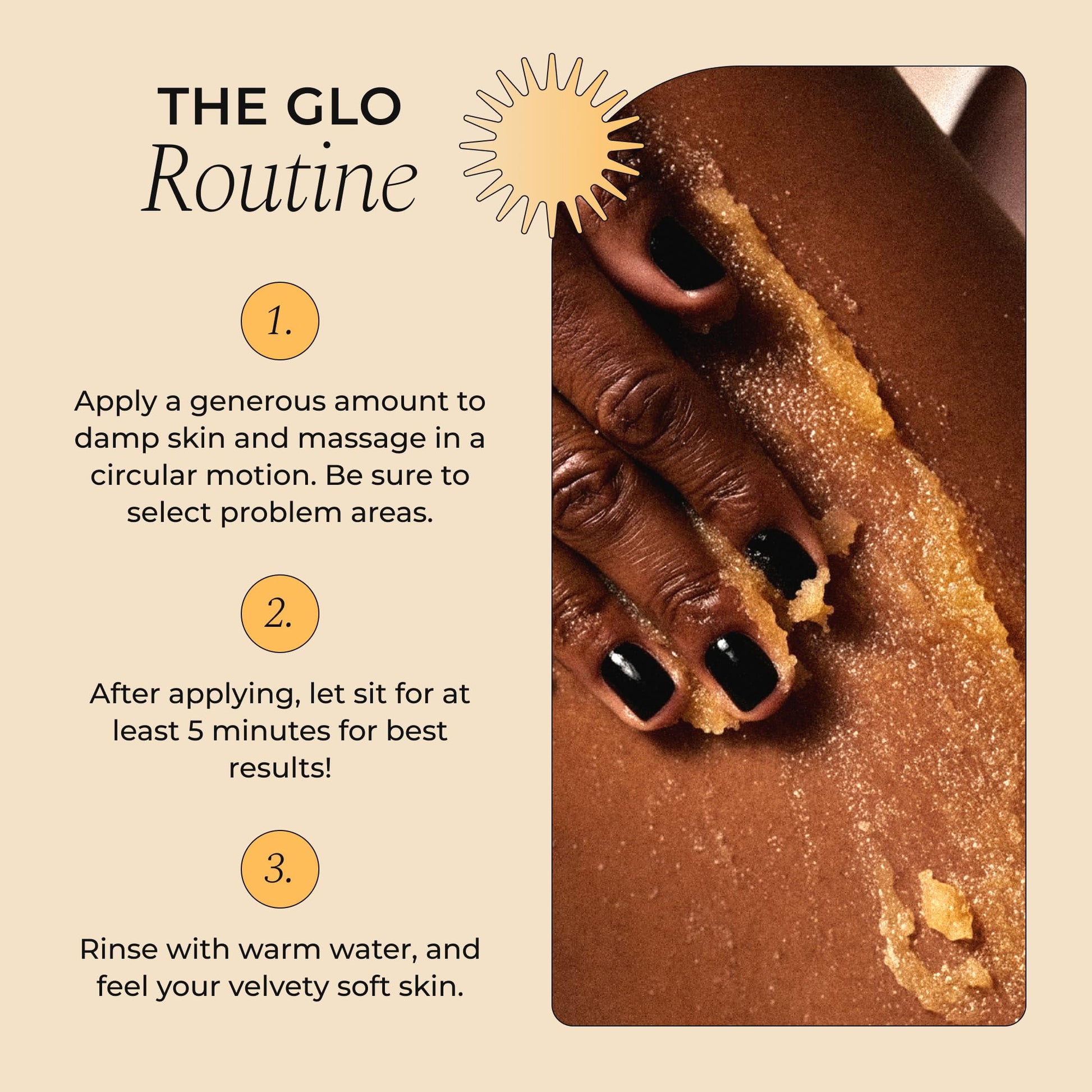 Natural brightening scrub with vitamin E and jojoba oil ingredients
