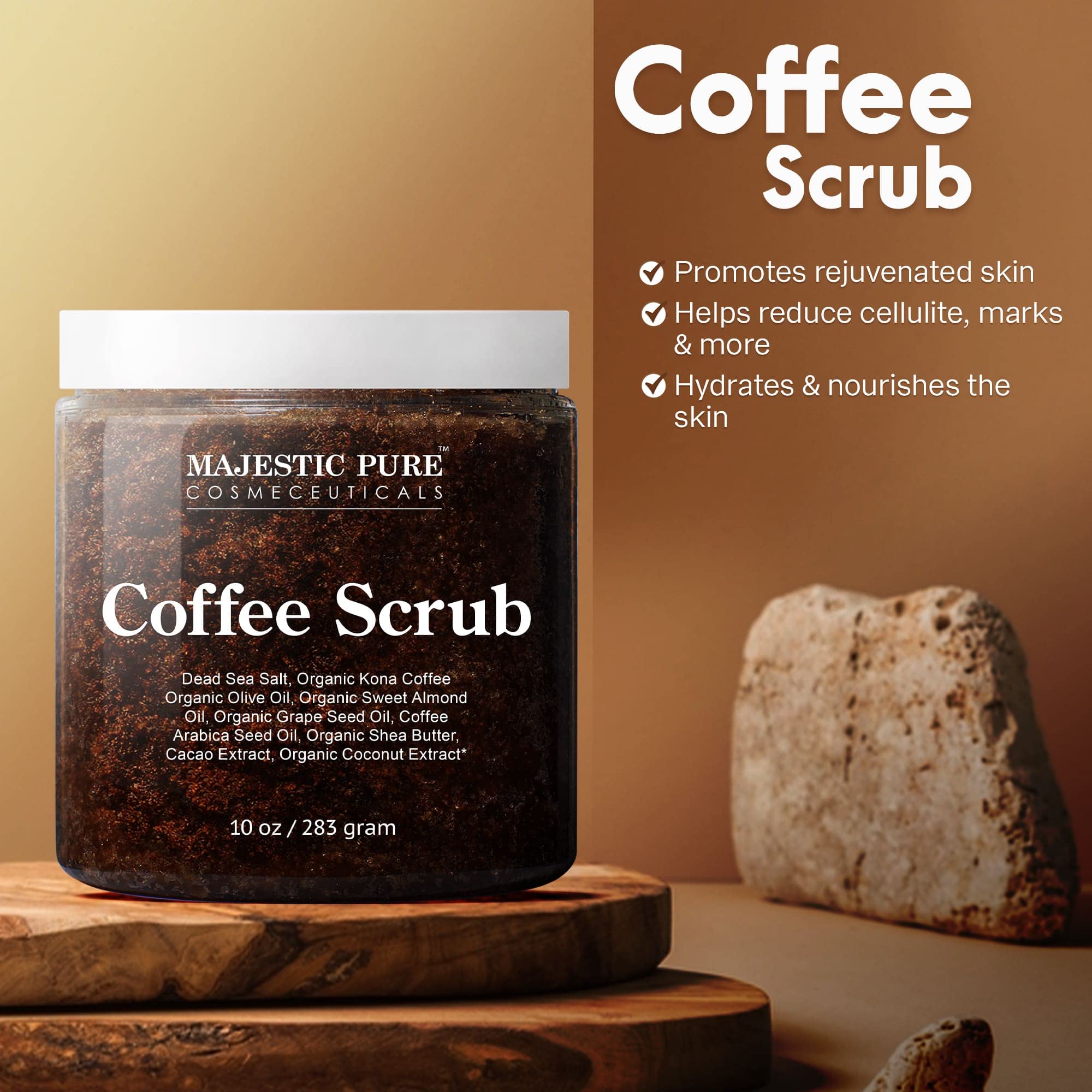 Natural body scrub jar for exfoliation and skincare