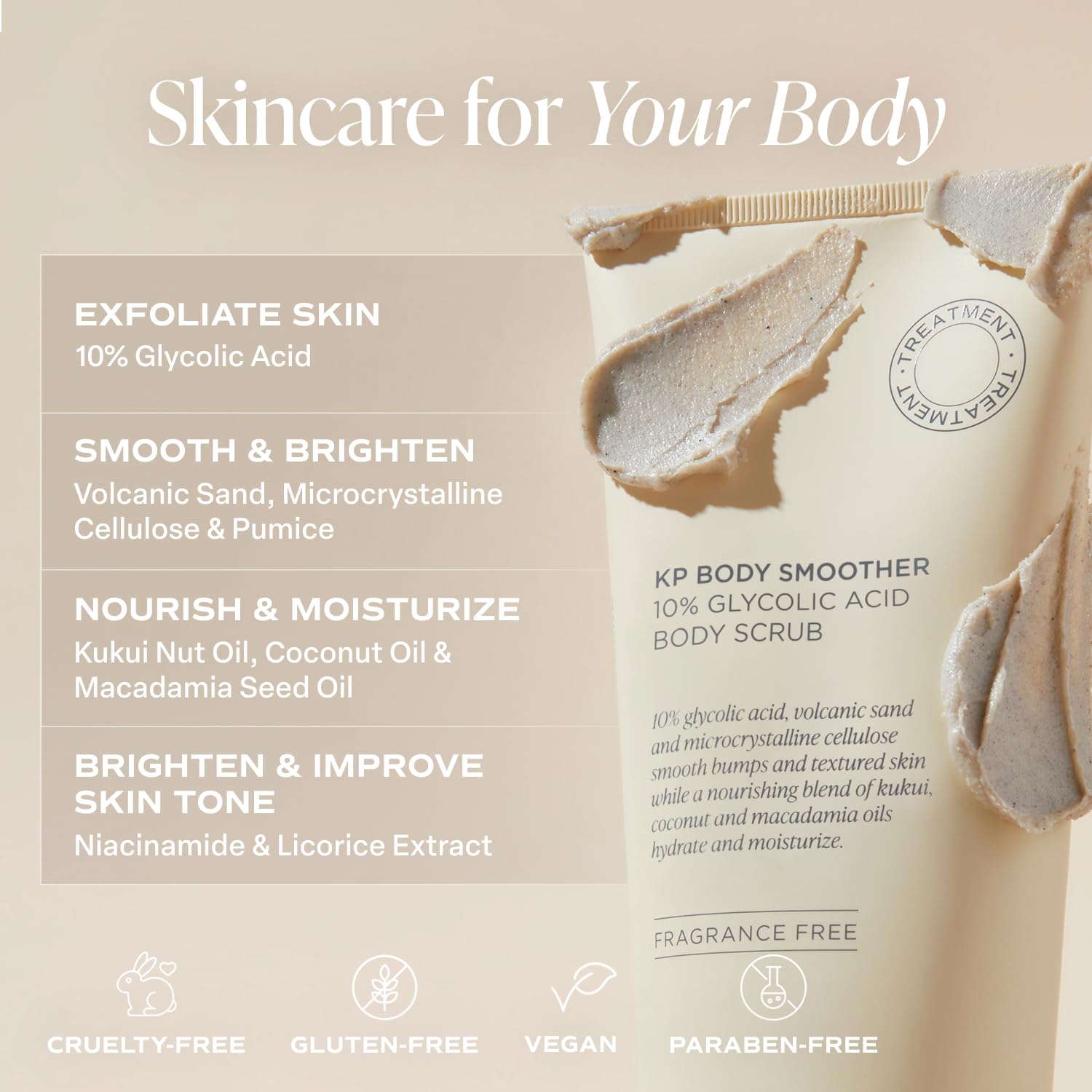 Saltair keratosis pilaris body smoother 10 ounce bottle highlighting fragrance free label
