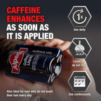 Back label of Alpecin caffeine liquid bottle detailing the sulfate free ingredients like zinc and niacin.