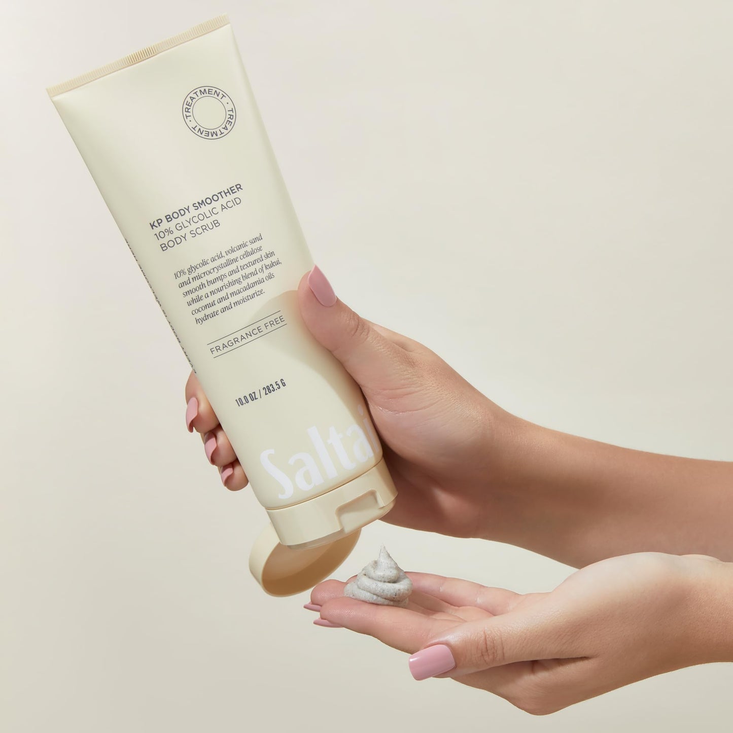 Premium USA imported Saltair chemical exfoliant tube resting on a bathroom shelf