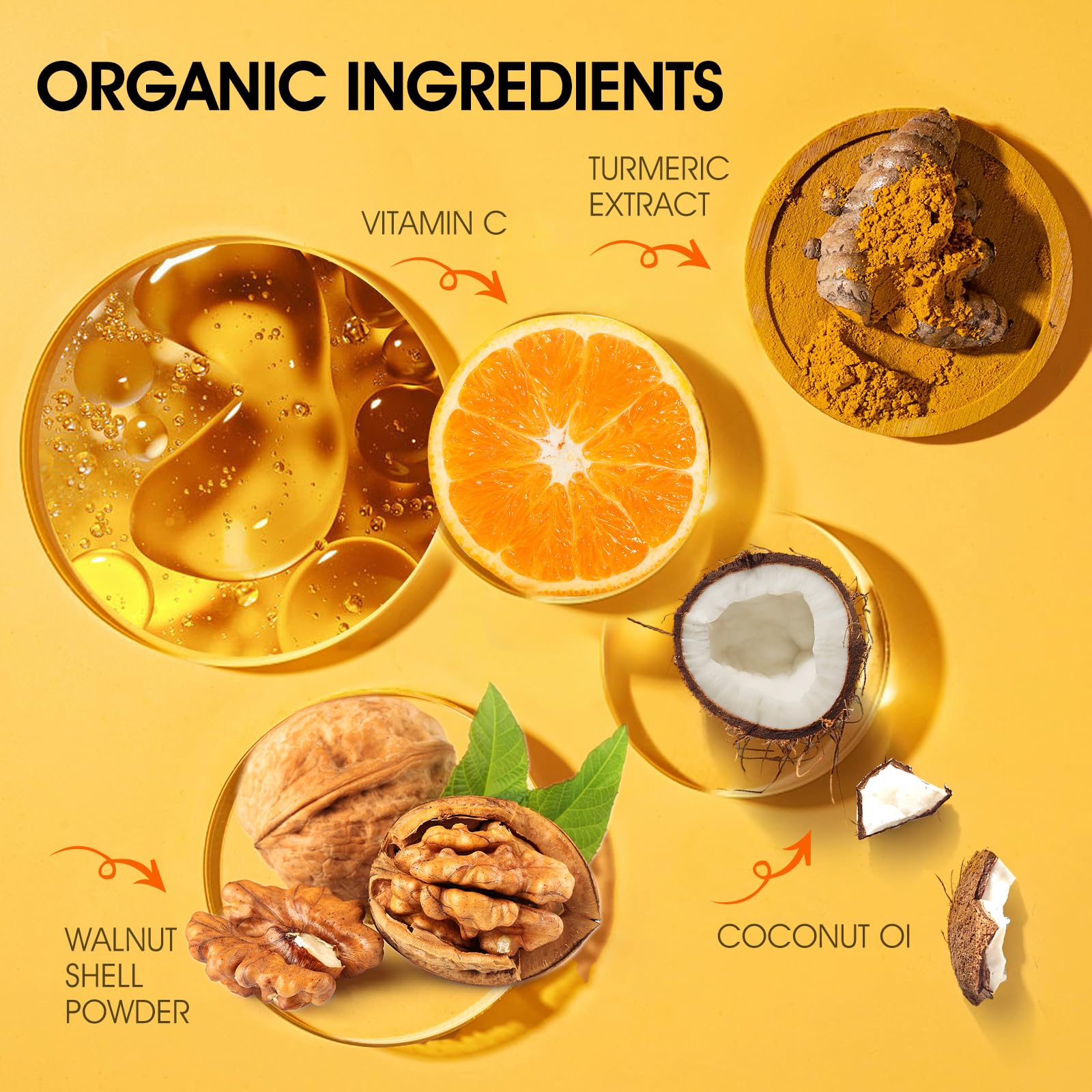 VOERUY Turmeric Body Scrub with vitamin C texture close up