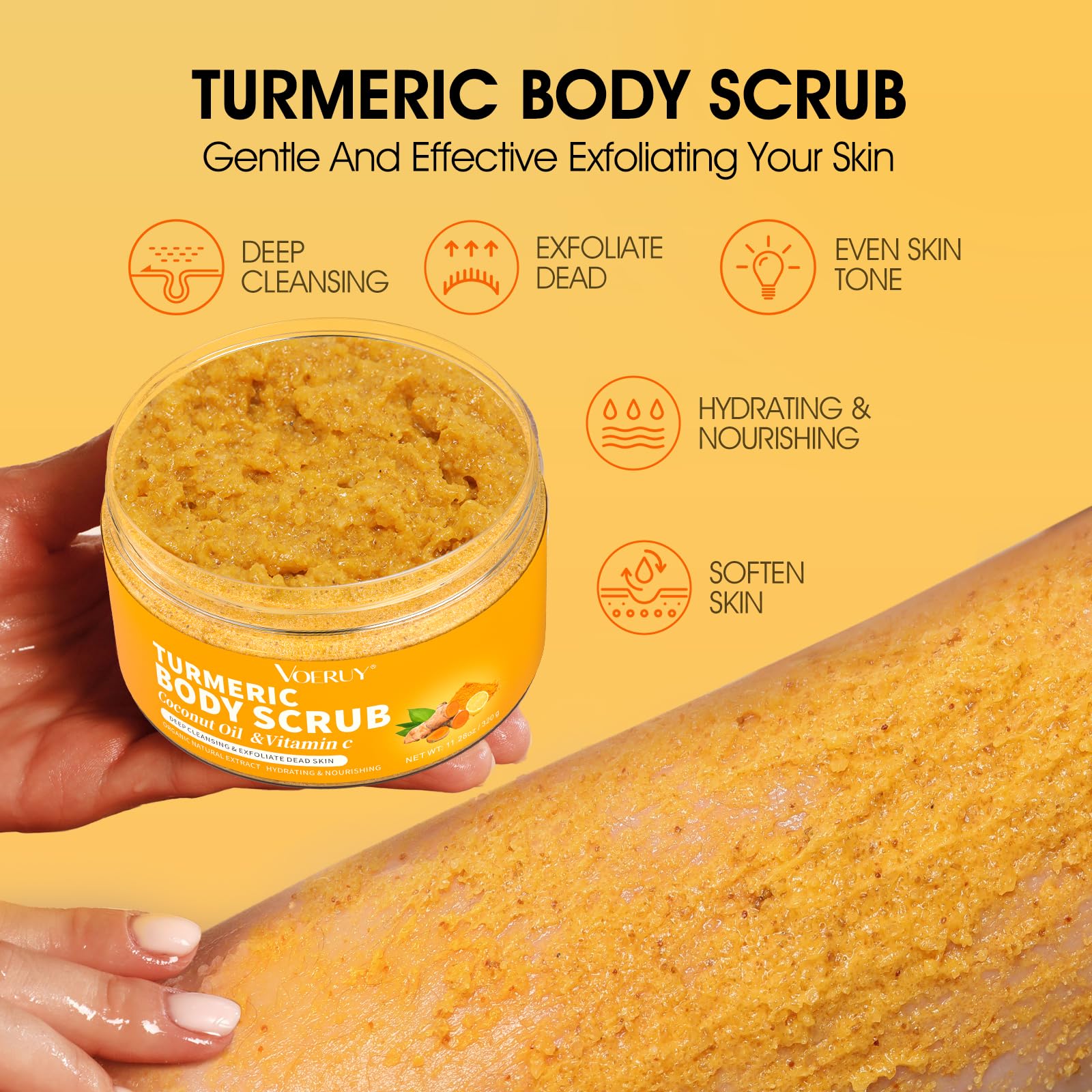 VOERUY bikini area exfoliator jar with applicator pad
