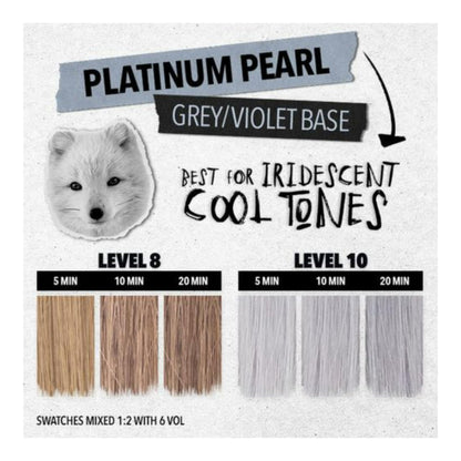 Close up of the grey violet based hair color cream being squeezed from the Pulp Riot Platinum Pearl tube.