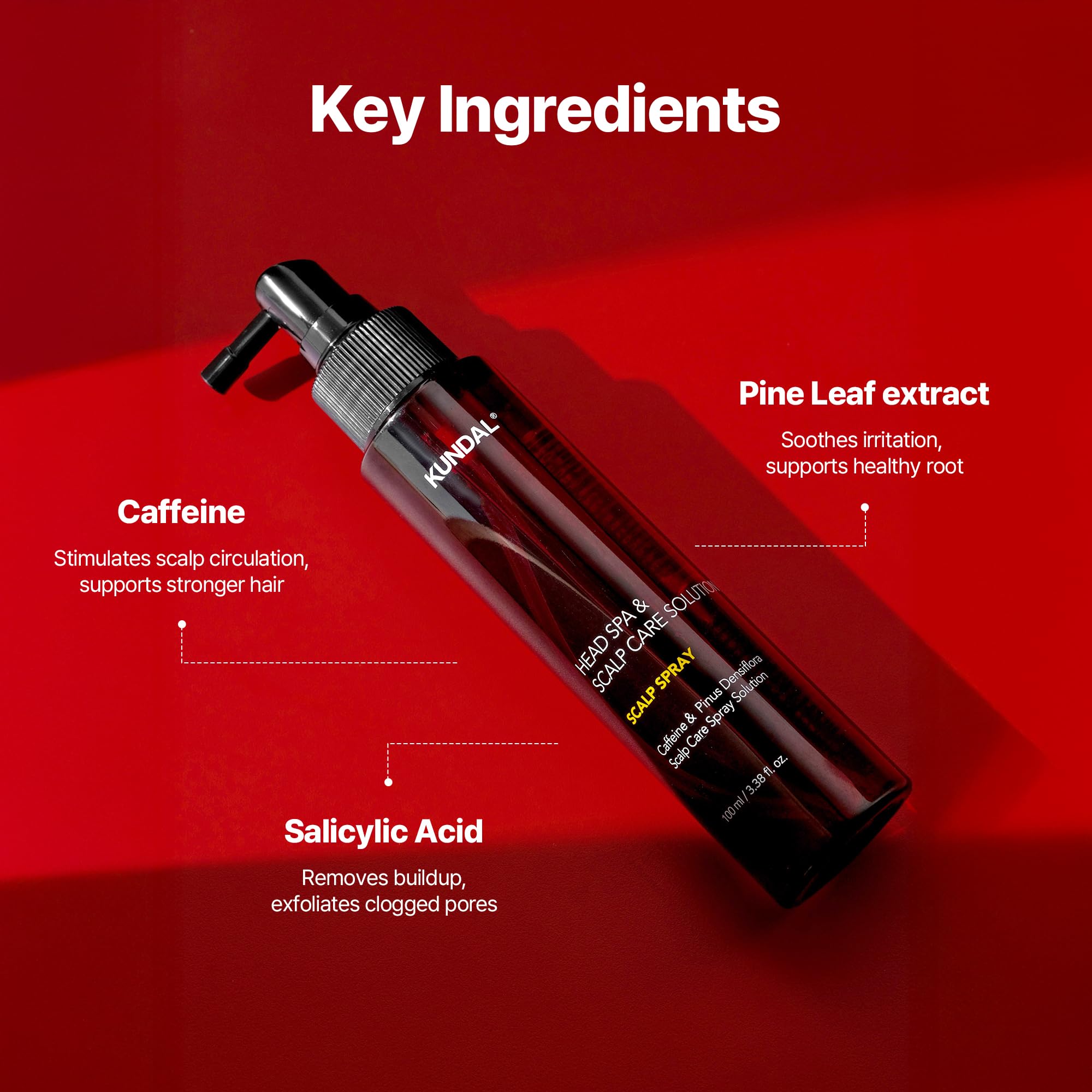 Kundal Korean hair care tonic spraying nozzle close up for scalp application