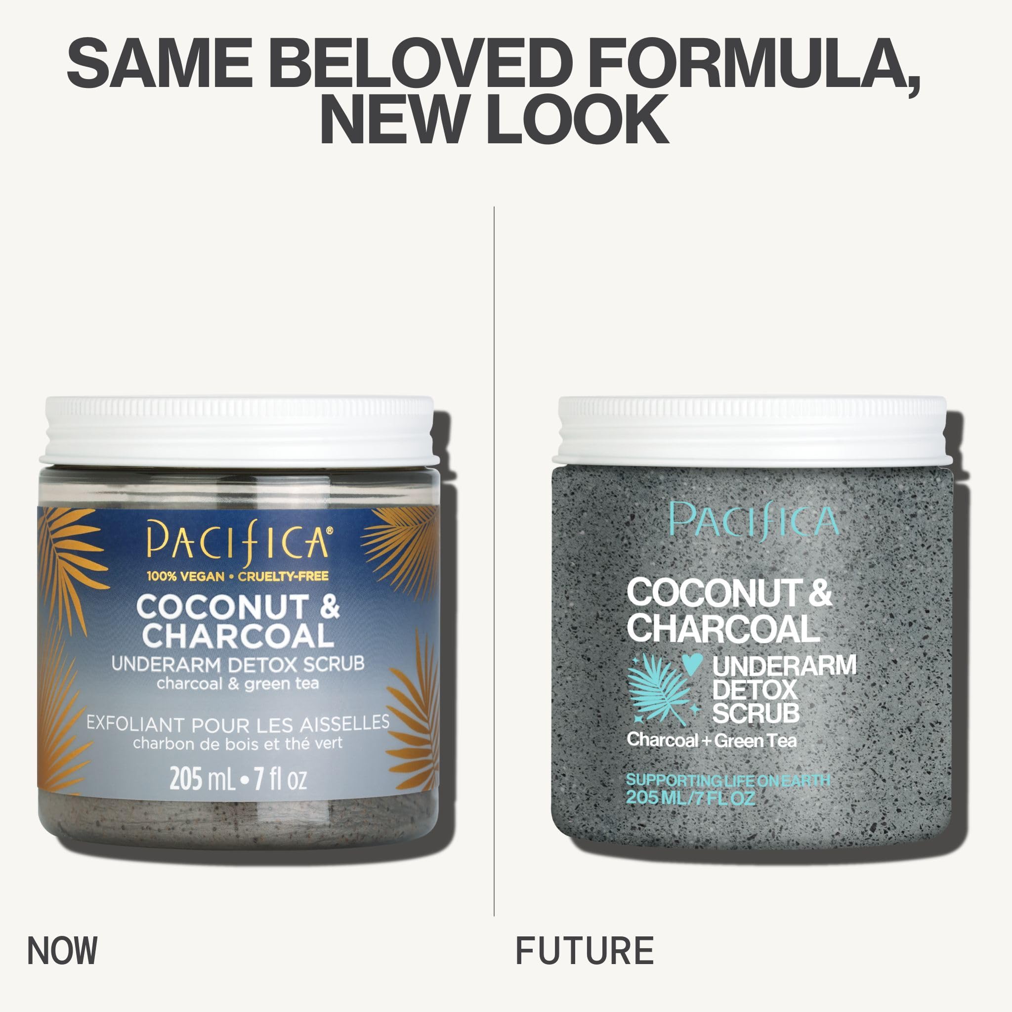 Back label of Pacifica armpit detox scrub highlighting vegan and cruelty-free certifications