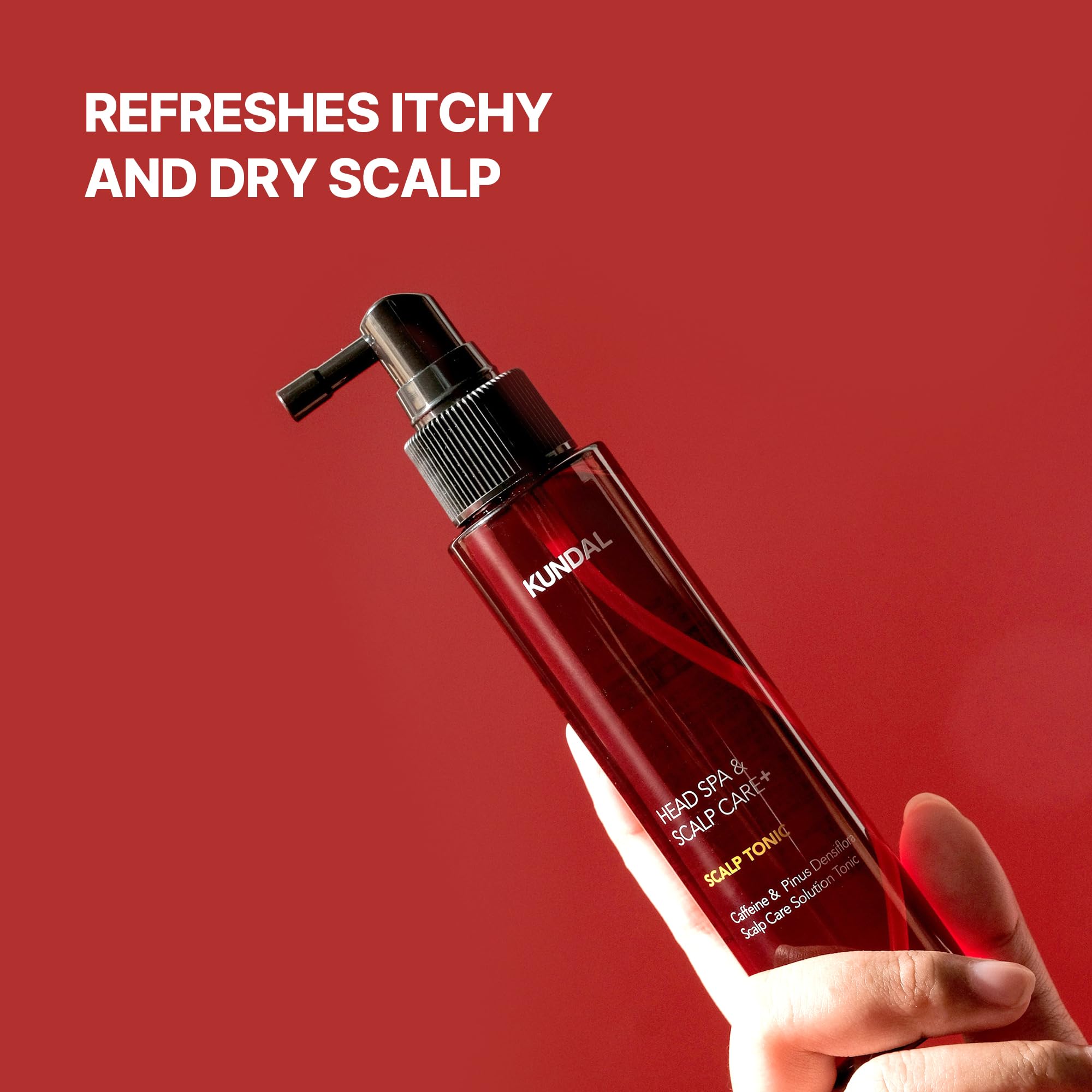 Kundal caffeine scalp care tonic 100ml lightweight liquid texture demonstration