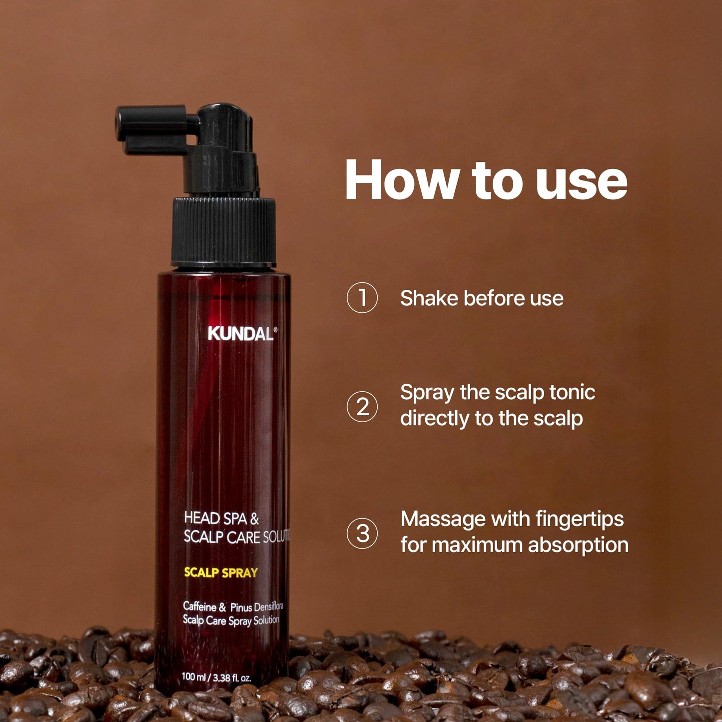 Kundal non sticky hair loss remedy bottle showcasing paraben free formula