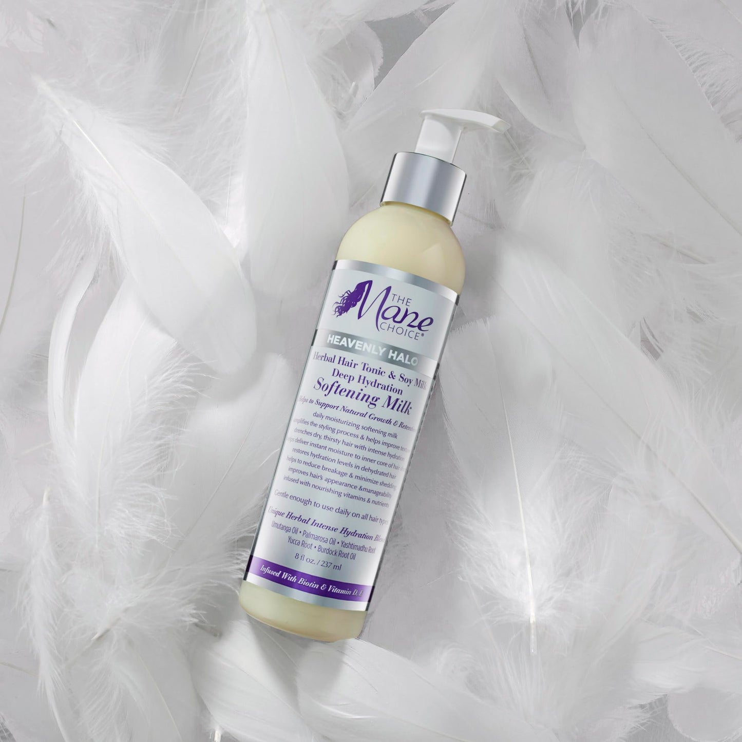 The Mane Choice Heavenly Halo Deep Hydration Softening Milk lightweight creamy texture close up