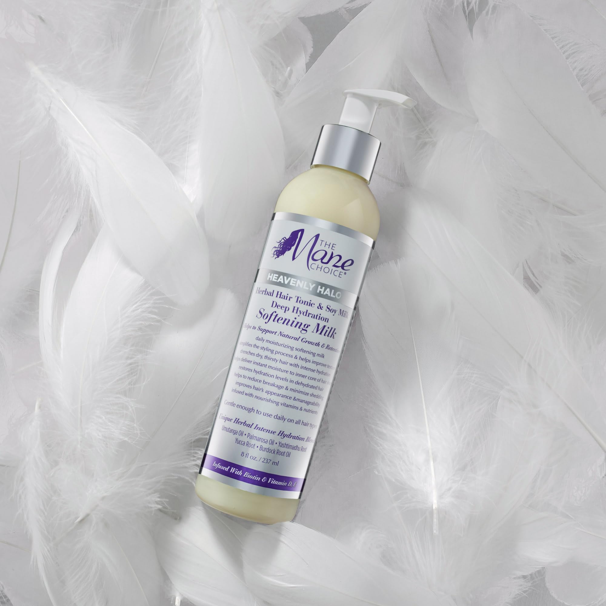 The Mane Choice Heavenly Halo Deep Hydration Softening Milk lightweight creamy texture close up