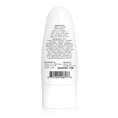 Authentic USA imported Carpe underarm care product on white background
