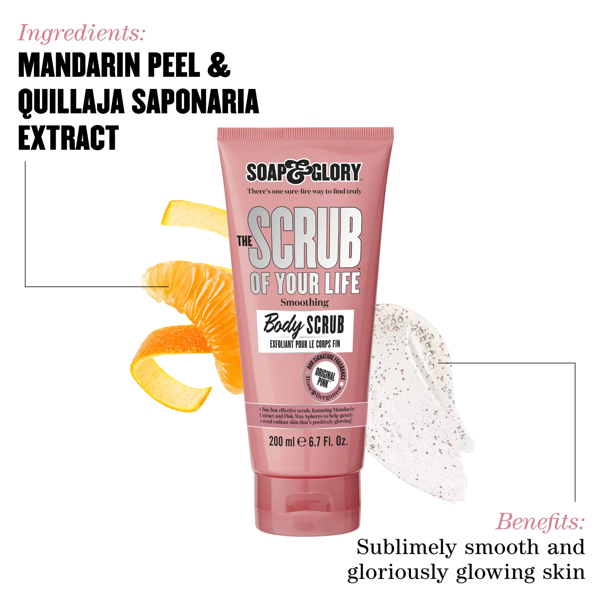 Soap and Glory body scrub texture and formula detail