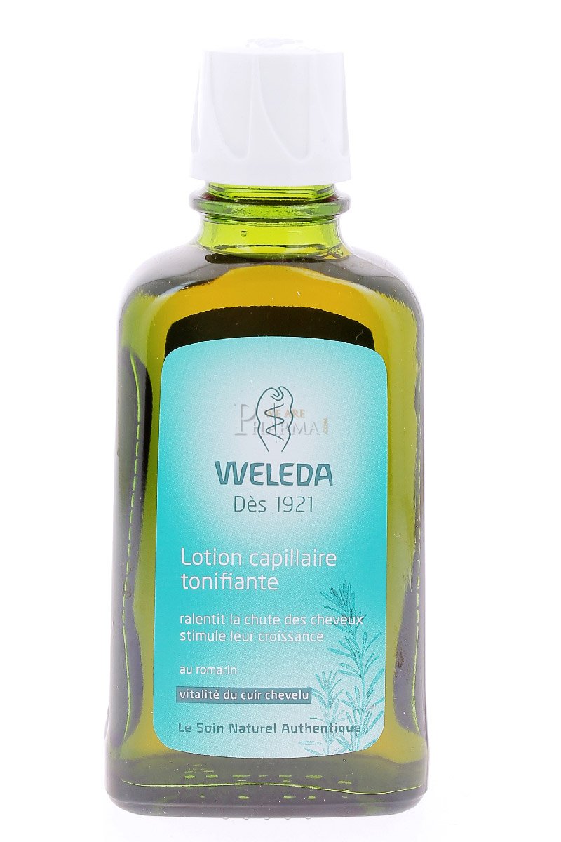 Weleda rosemary hair tonic packaging showing cruelty free and vegan logos
